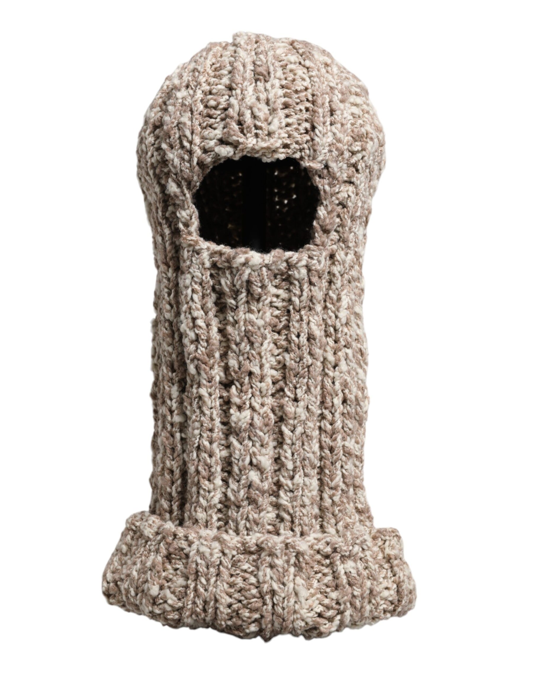 Dolce & Gabbana Beige Wool Knitted Ski Mask Balaclava Hat | Regal Royce