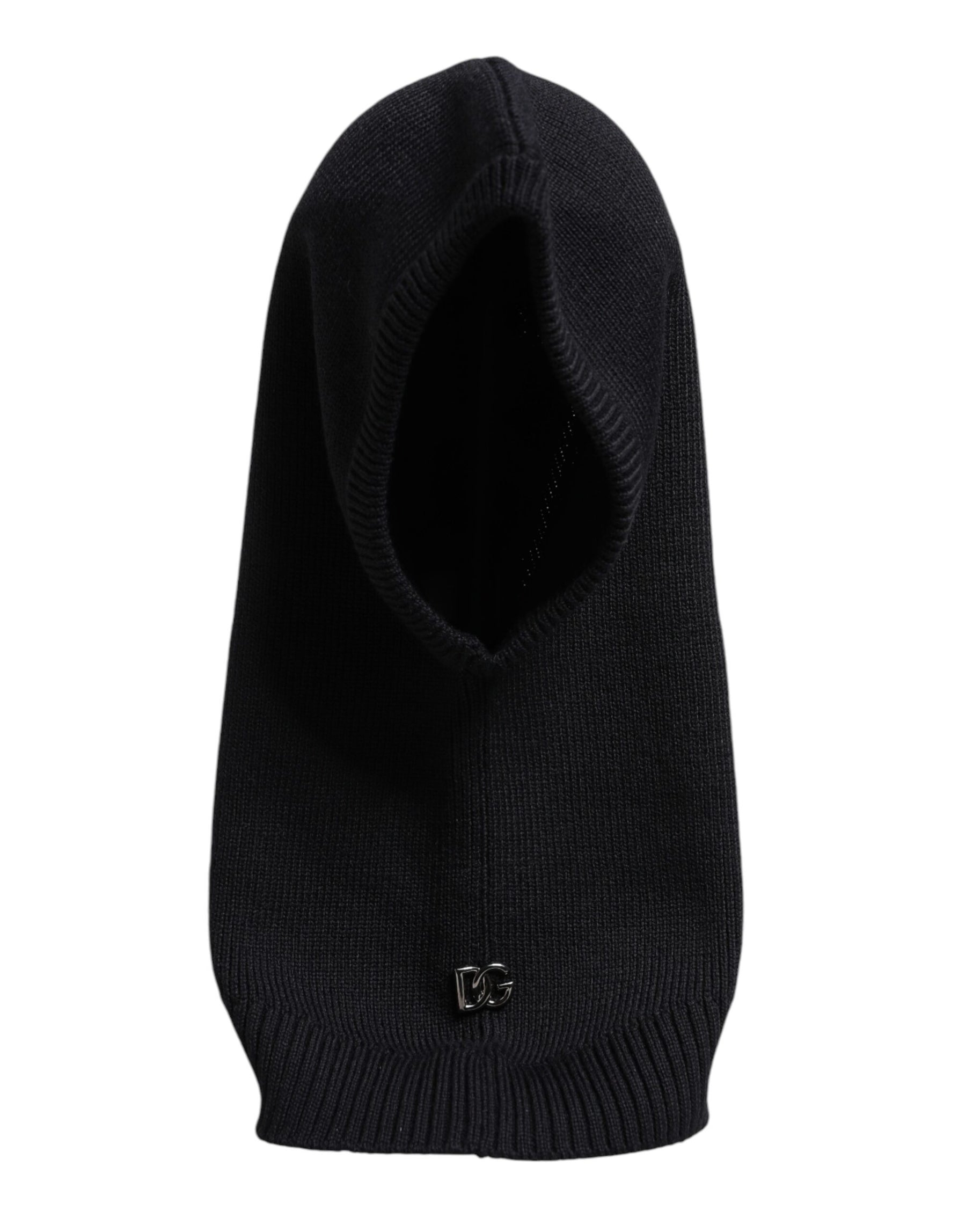 Dolce & Gabbana Black Wool Whole Head Wrap Balaclava Hat | Regal Royce