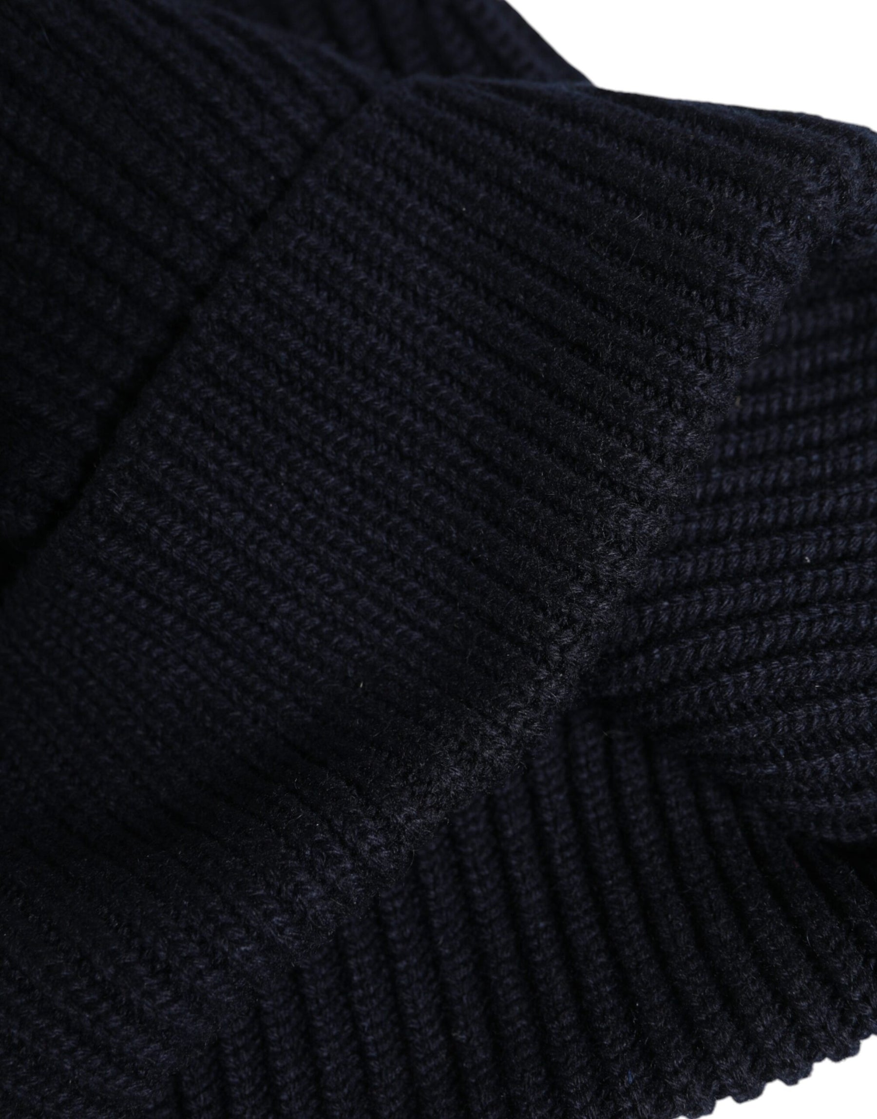 Dolce & Gabbana Black Cashmere Knitted Winter Beanie Hat | Regal Royce