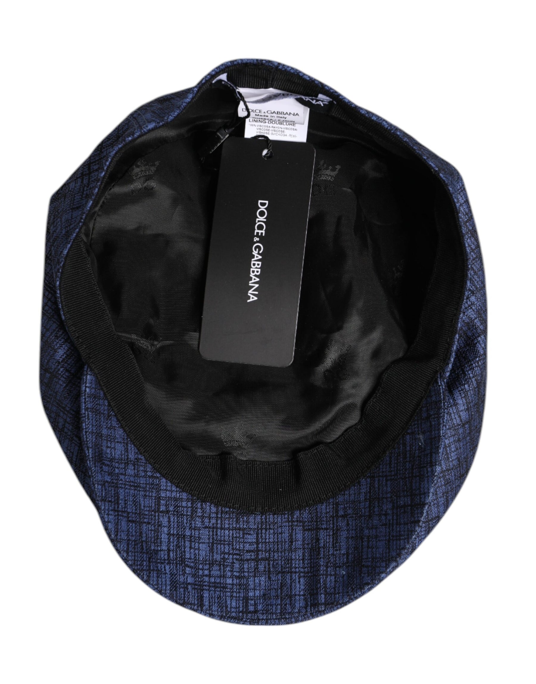 Dolce & Gabbana Blue Cotton Stretch Newsboy Hat | Regal Royce