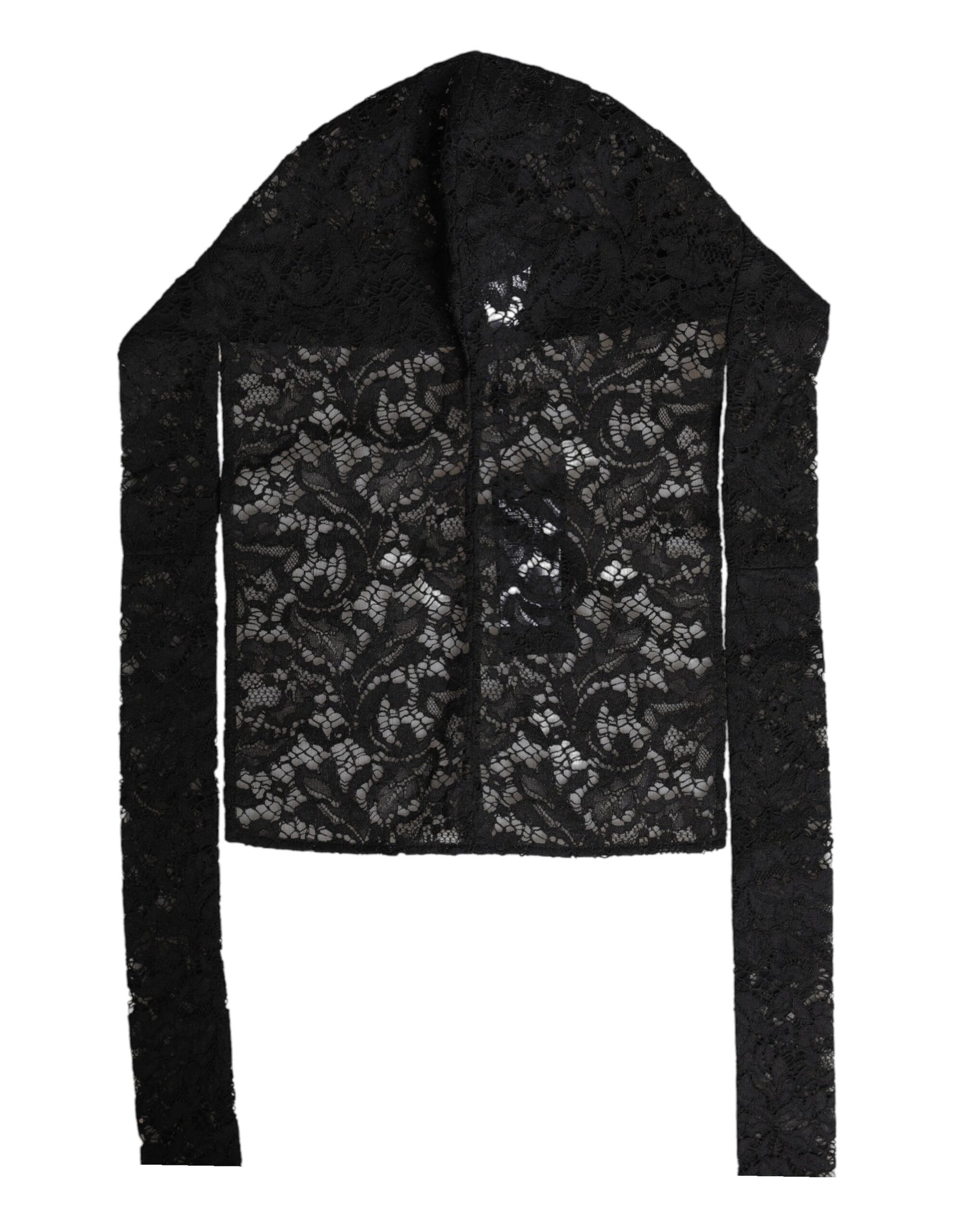 Dolce & Gabbana Black Floral Lace Whole Head Wrap Hat | Regal Royce