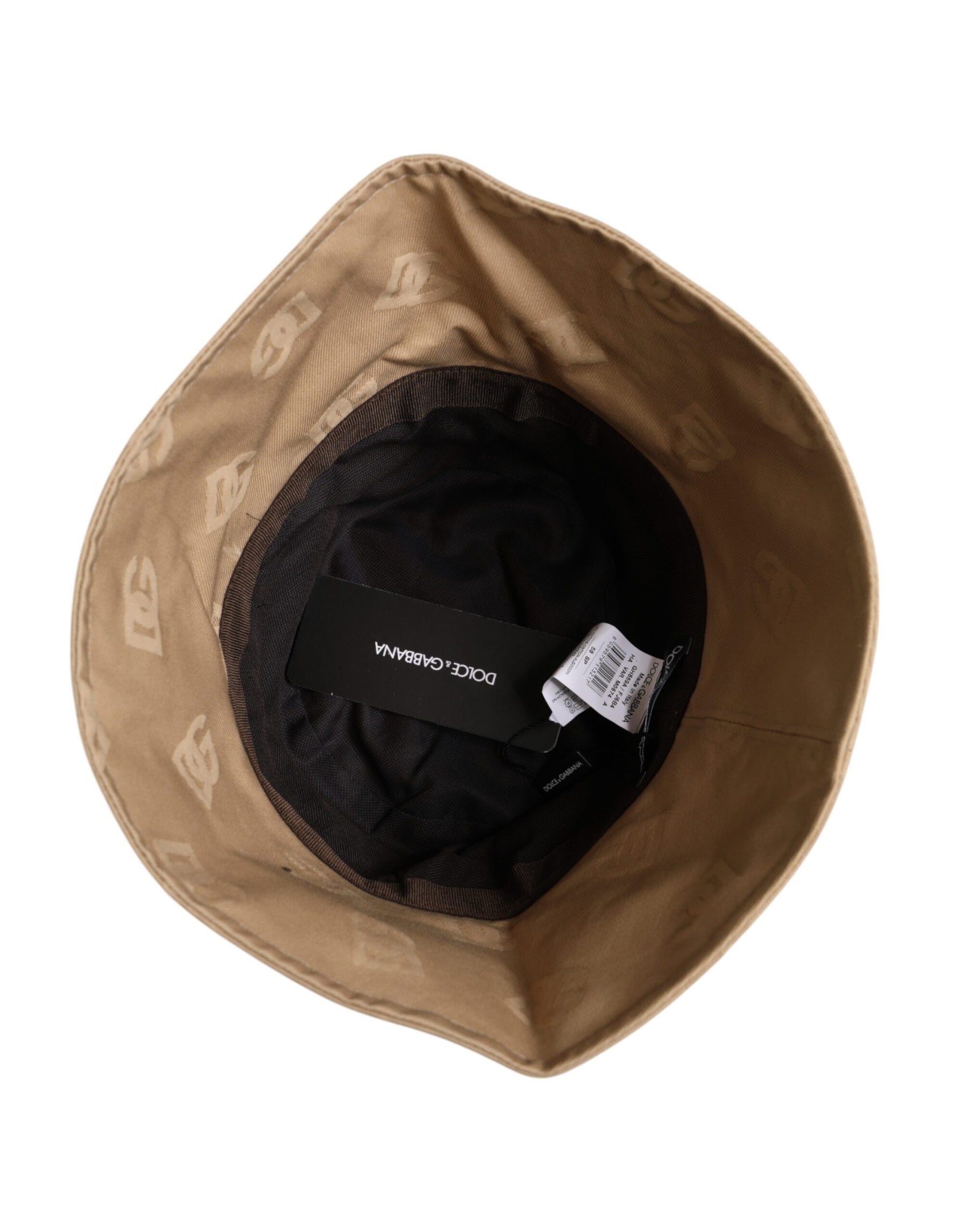 Dolce & Gabbana Beige Logo Monogram Cotton Bucket Cap | Regal Royce