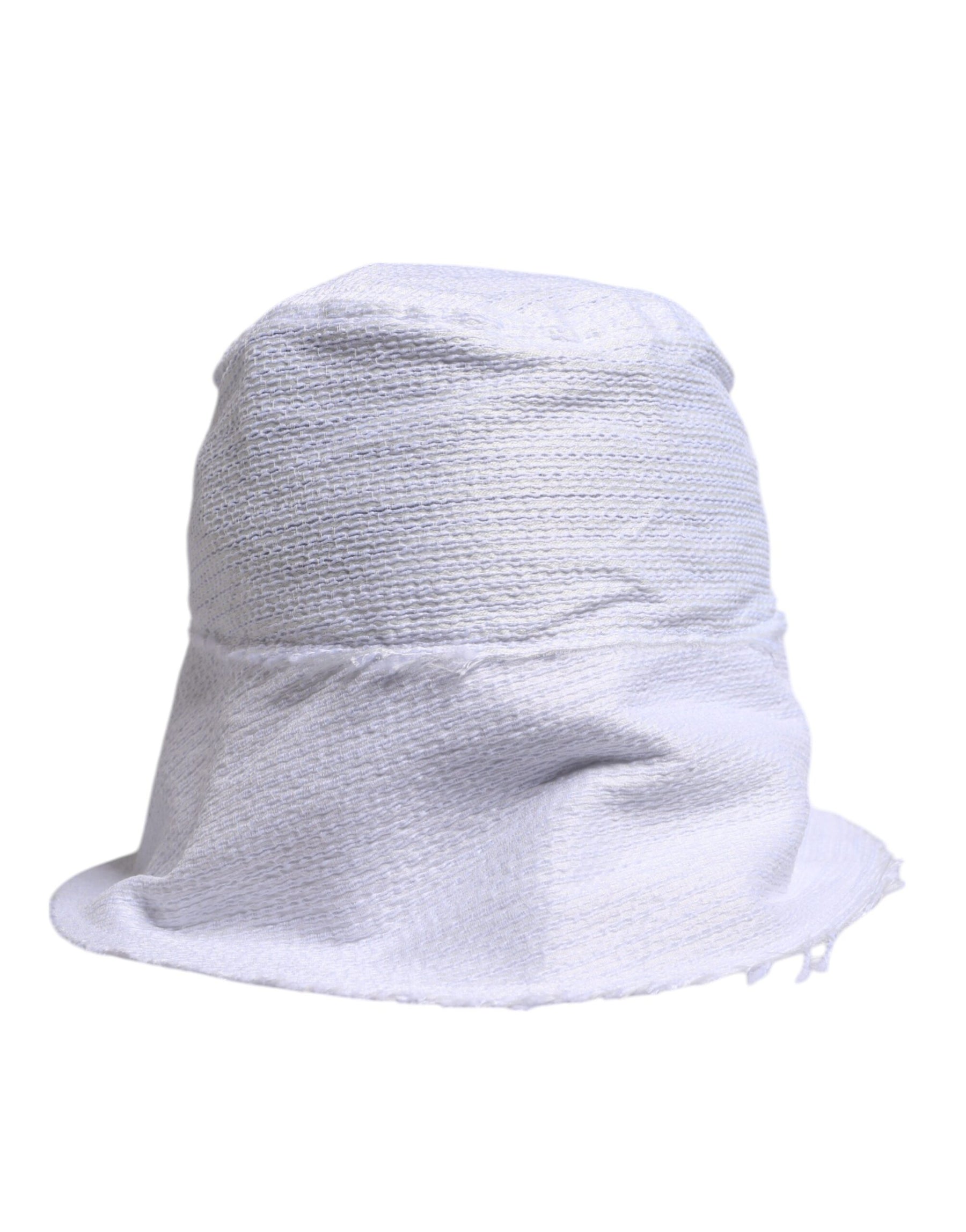 Dolce & Gabbana White Polyester Wide Brim Bucket Hat | Regal Royce