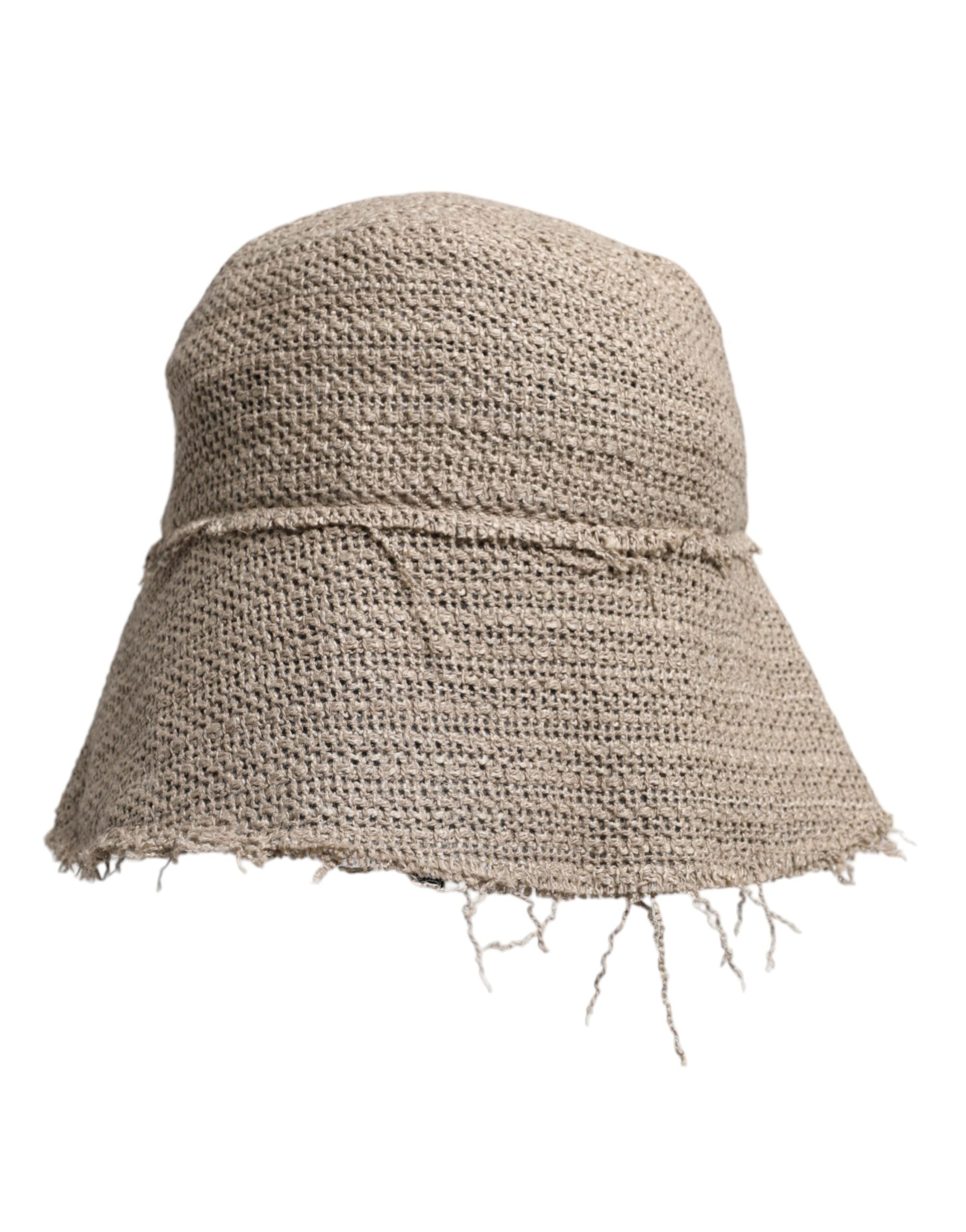 Dolce & Gabbana Beige Linen Wide Brim Bucket Hat | Regal Royce