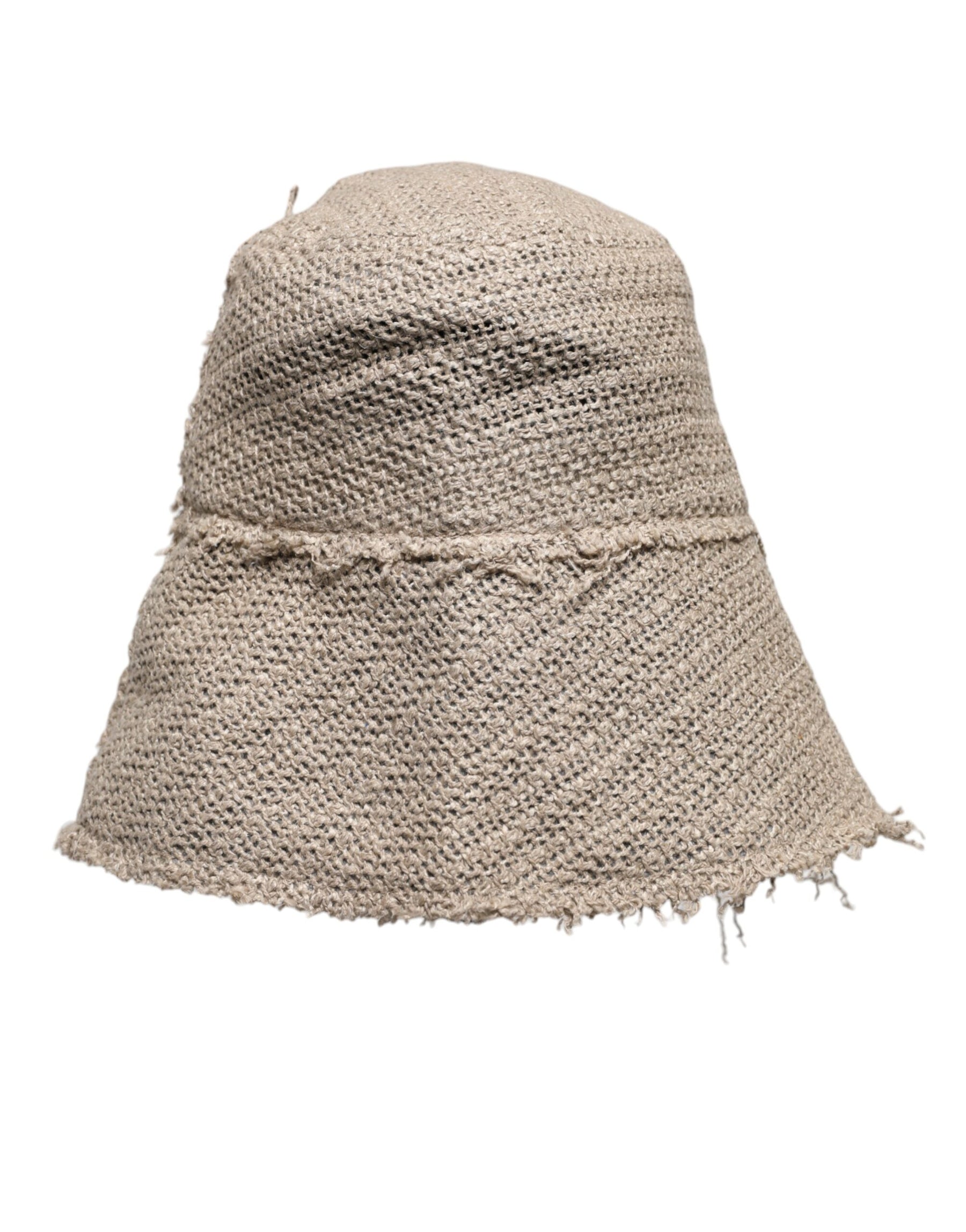 Dolce & Gabbana Beige Linen Wide Brim Bucket Hat | Regal Royce