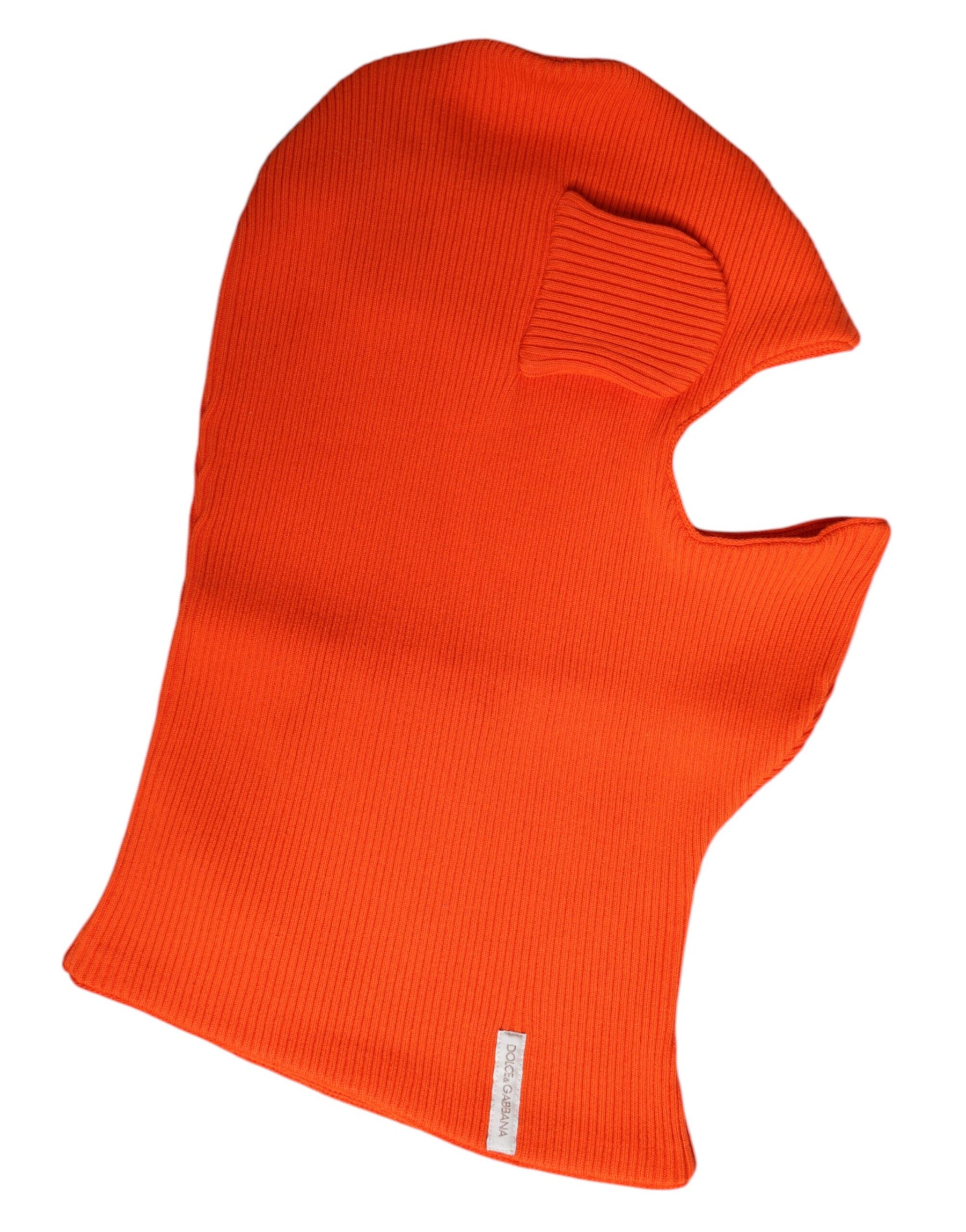Dolce & Gabbana Orange Cotton Whole Head Wrap Balaclava Hat | Regal Royce