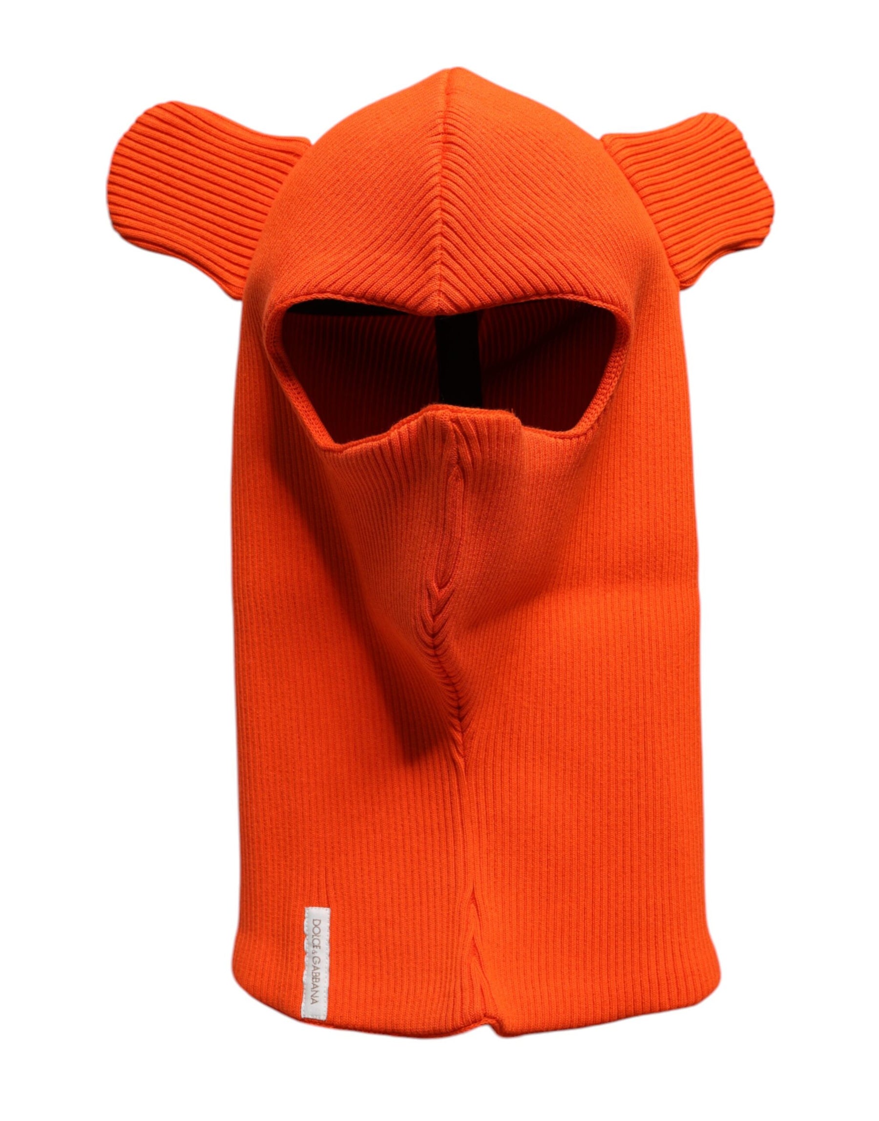 Dolce & Gabbana Orange Cotton Whole Head Wrap Balaclava Hat | Regal Royce