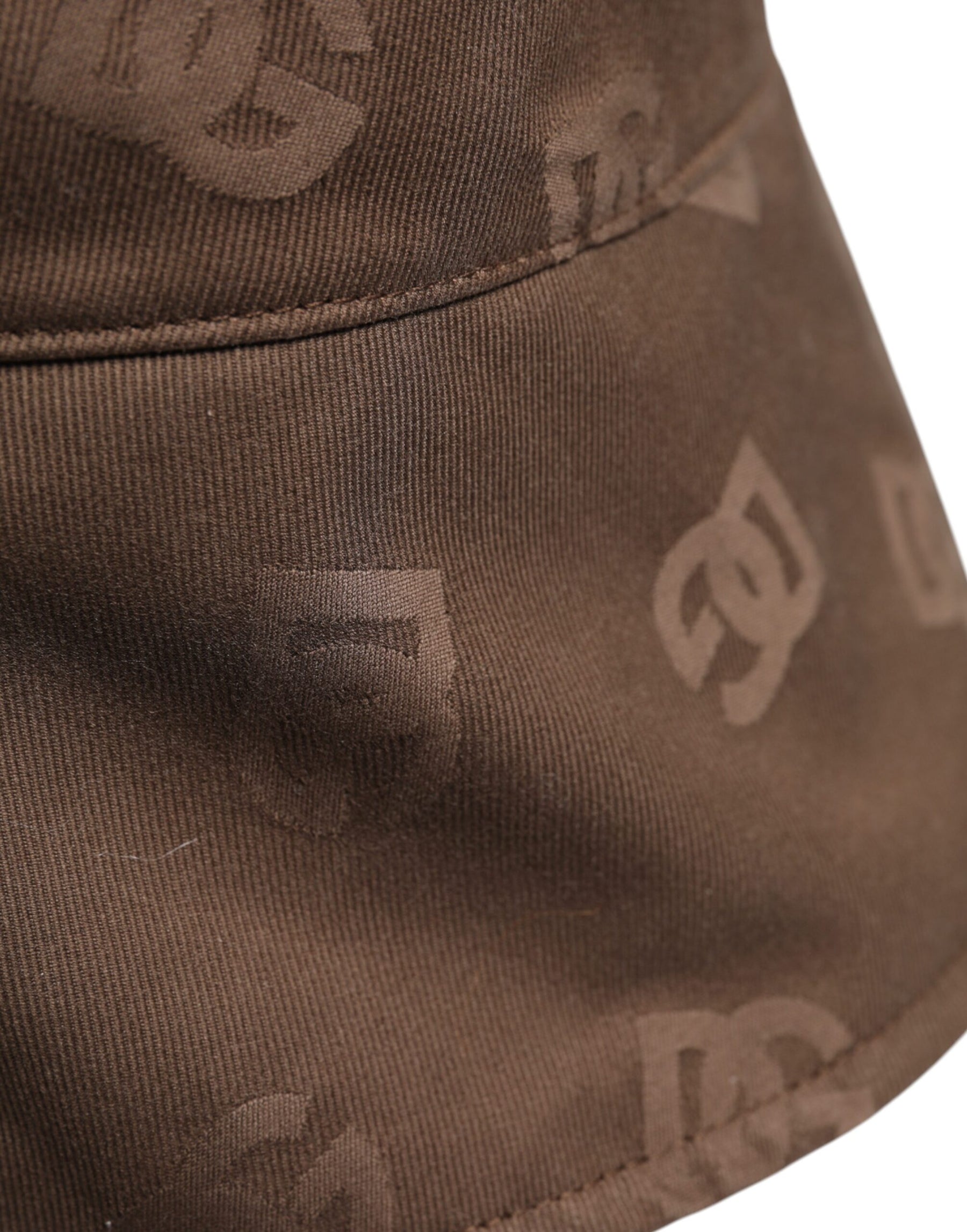 Dolce & Gabbana Brown Logo Monogram Cotton Bucket Cap | Regal Royce