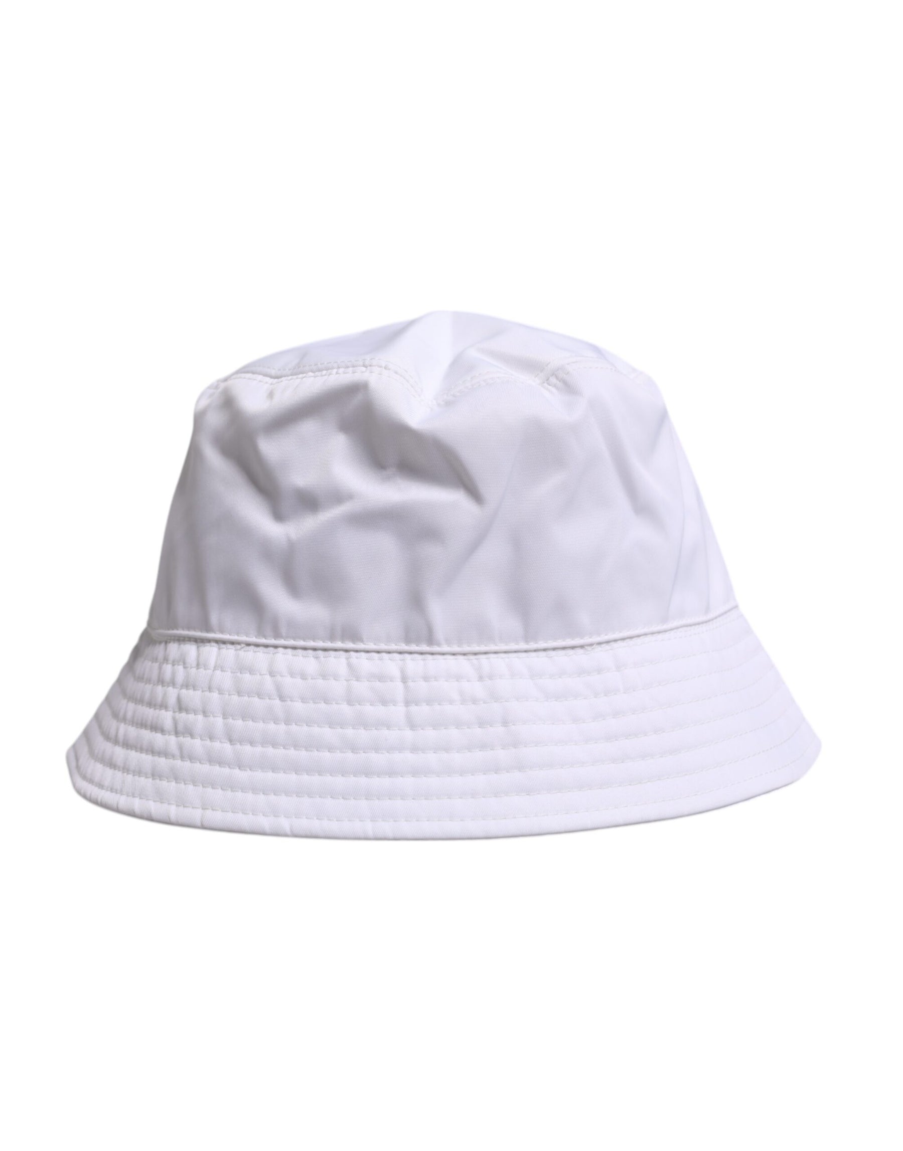 Dolce & Gabbana White Cotton Wide Brim Bucket Hat | Regal Royce