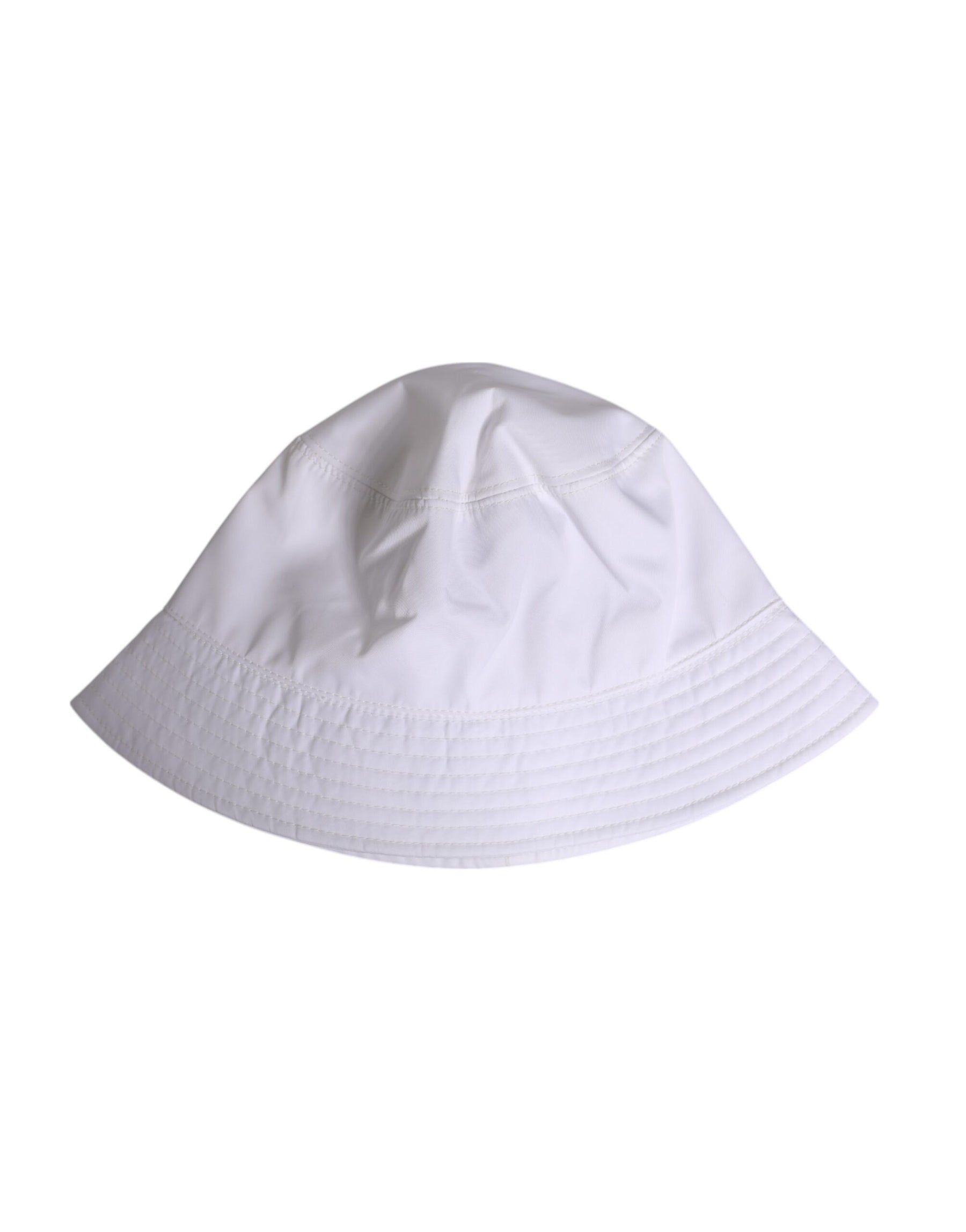 Dolce & Gabbana White Cotton Wide Brim Bucket Hat | Regal Royce
