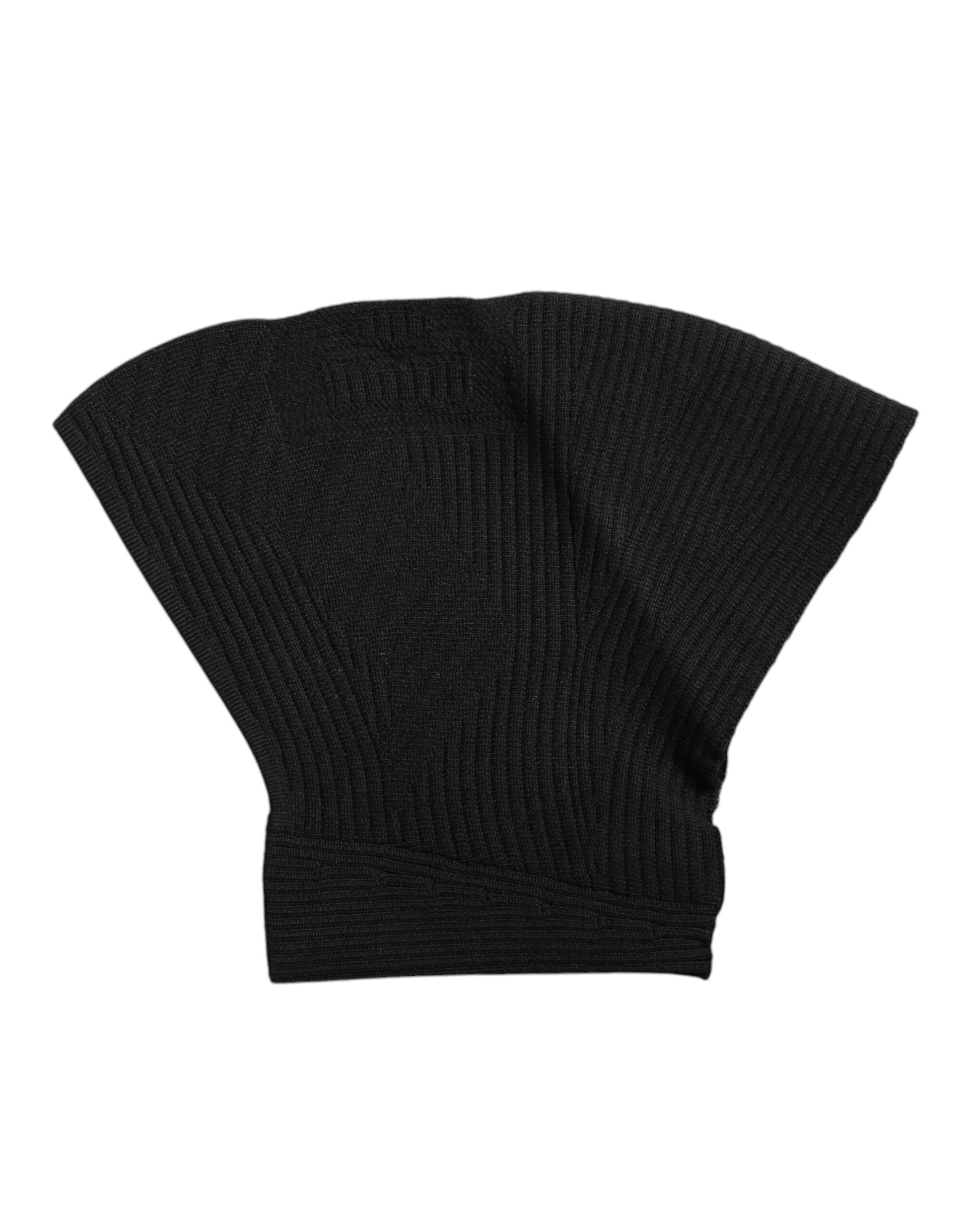 Dolce & Gabbana Black Nylon Knitted Ski Mask Balaclava