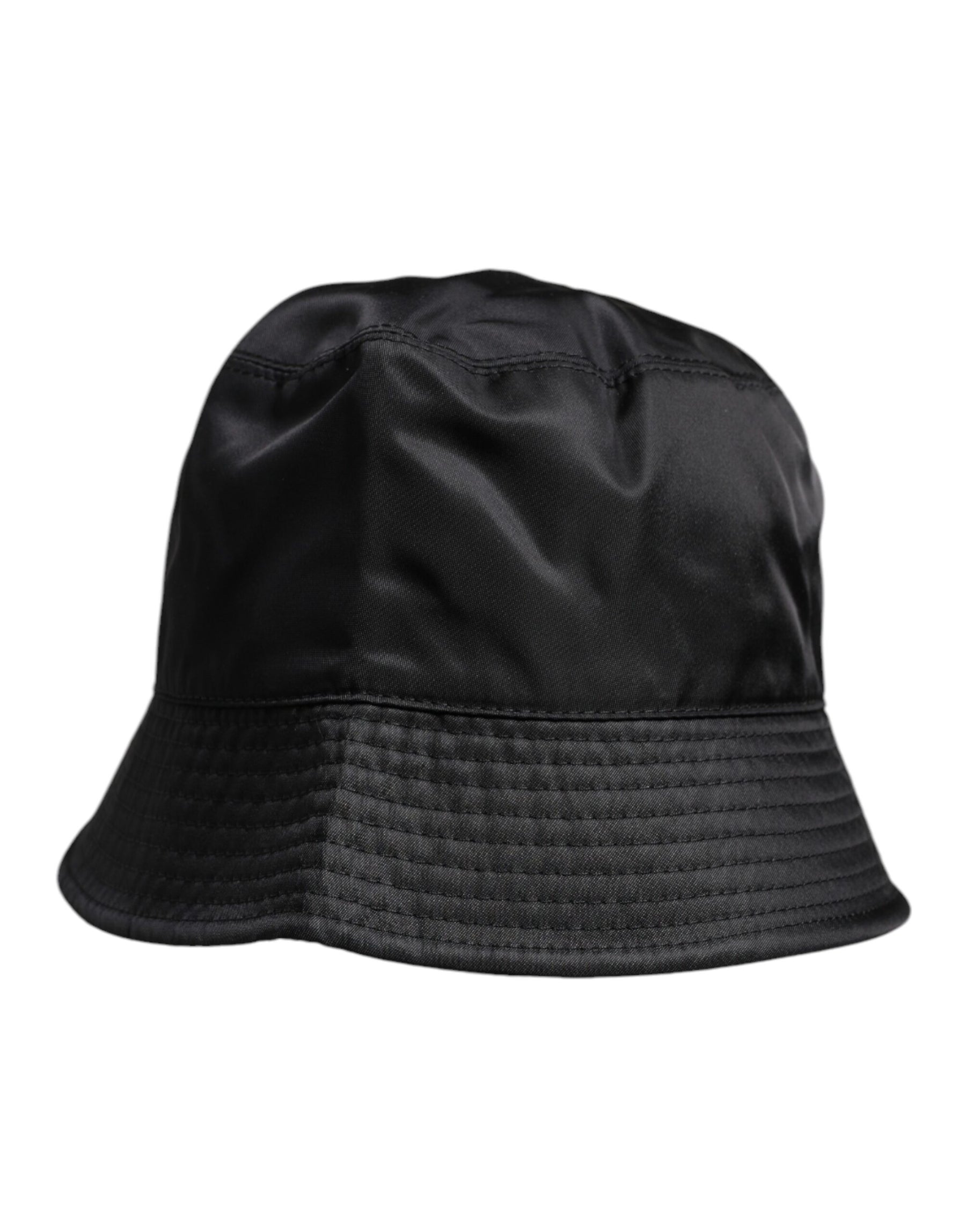 Dolce & Gabbana Black Cotton Wide Brim Bucket Hat | Regal Royce