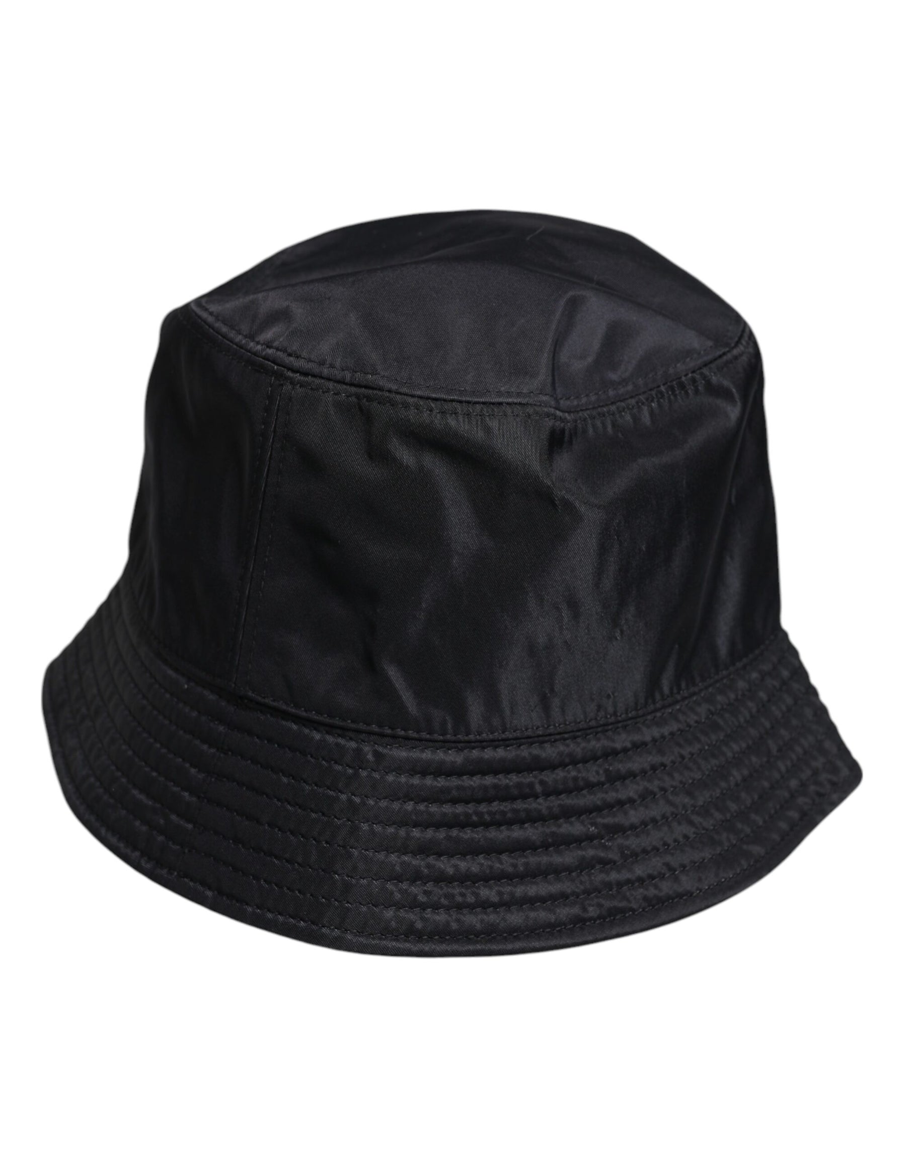 Dolce & Gabbana Black Cotton Wide Brim Bucket Hat | Regal Royce