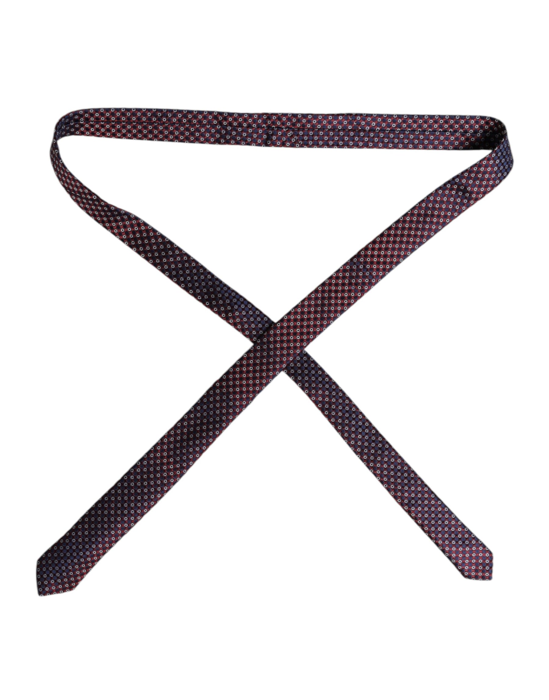 Dolce & Gabbana Red Blue Circles Silk Adjustable Necktie Tie | Regal Royce