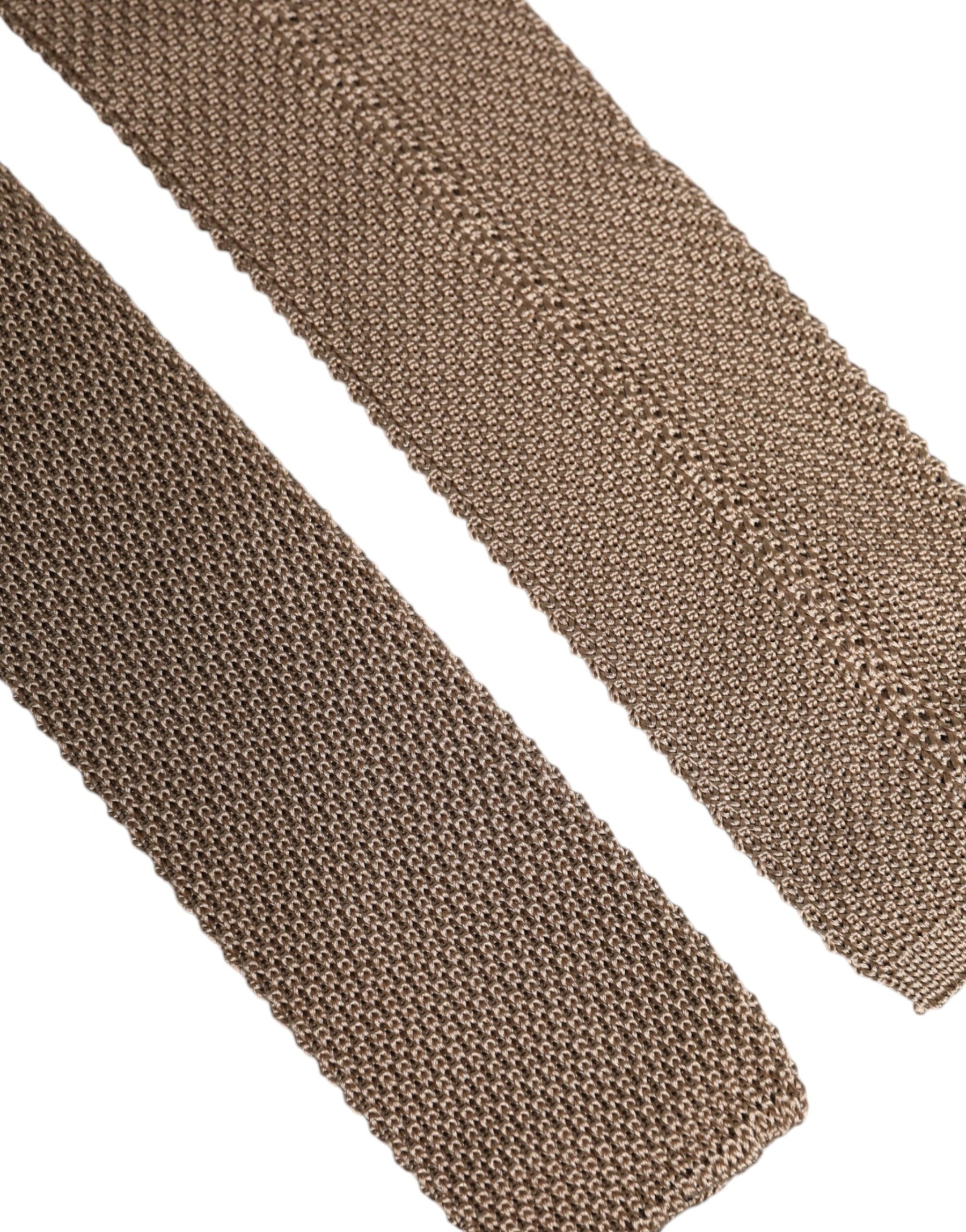 Dolce & Gabbana Brown Silk Adjustable Necktie Tie | Regal Royce