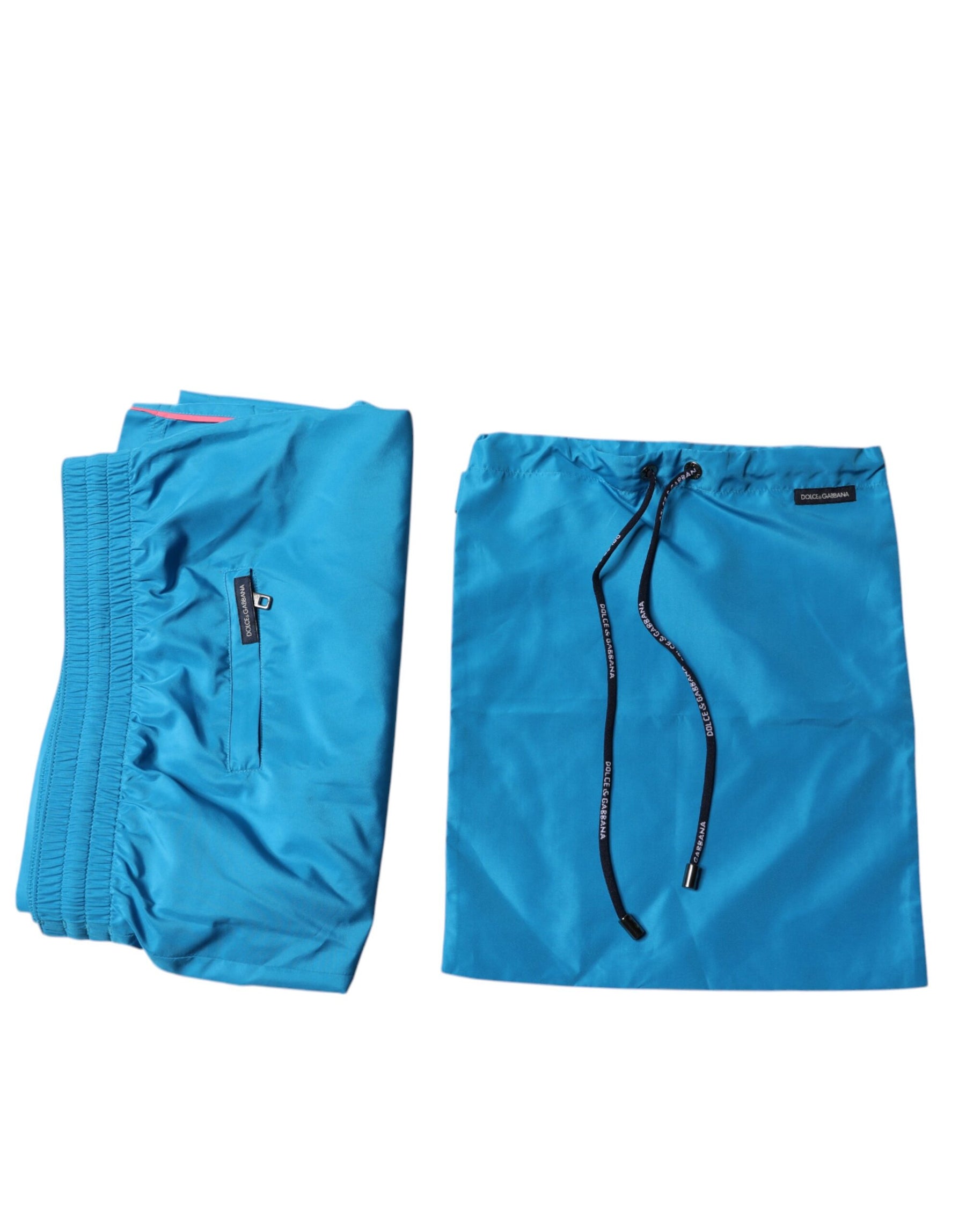 Dolce & Gabbana Turquoise Logo Beachwear Shorts 2Pc Swimwear | Regal Royce