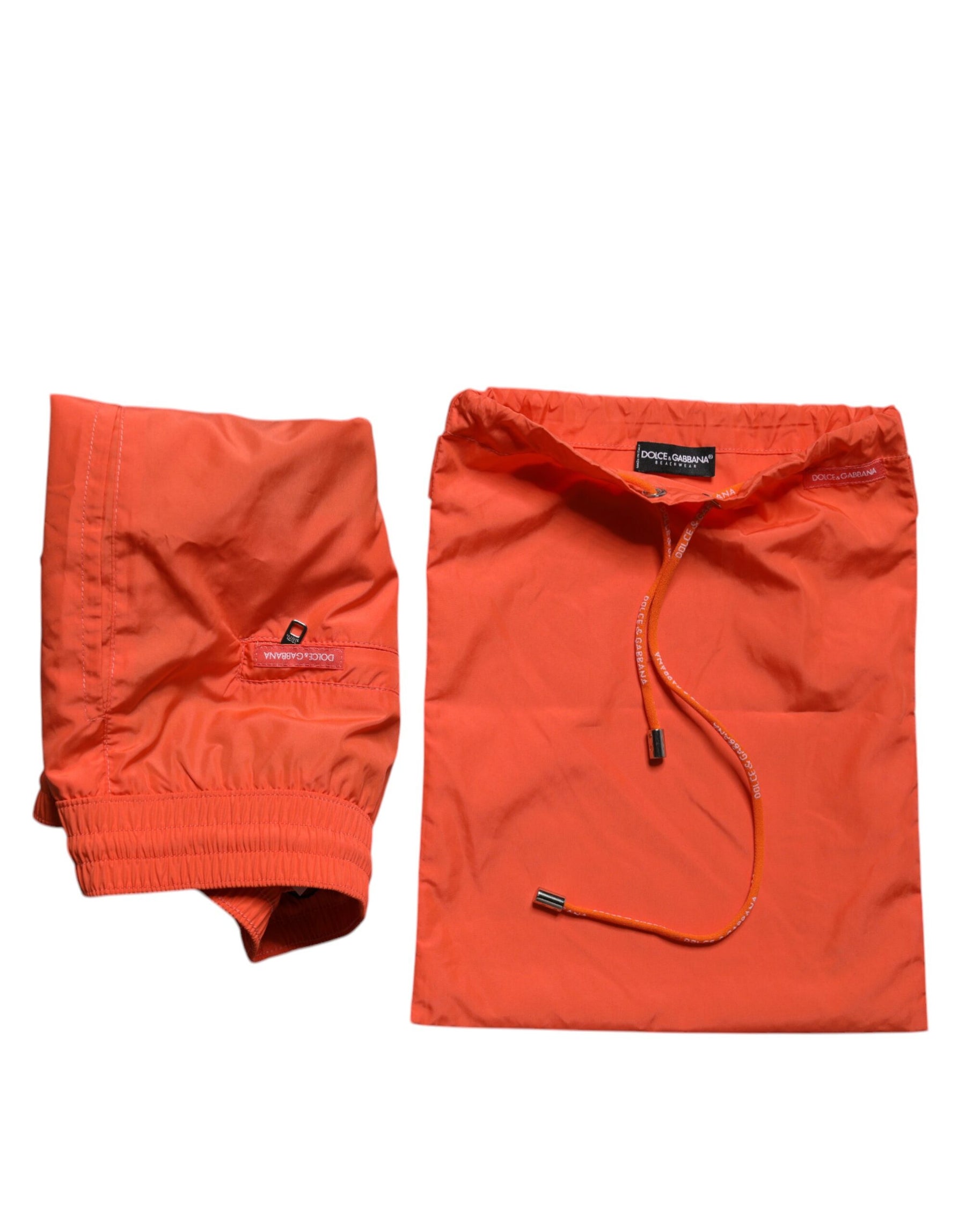 Dolce & Gabbana Orange Polyester Beachwear Shorts 2Pc Swimwear | Regal Royce