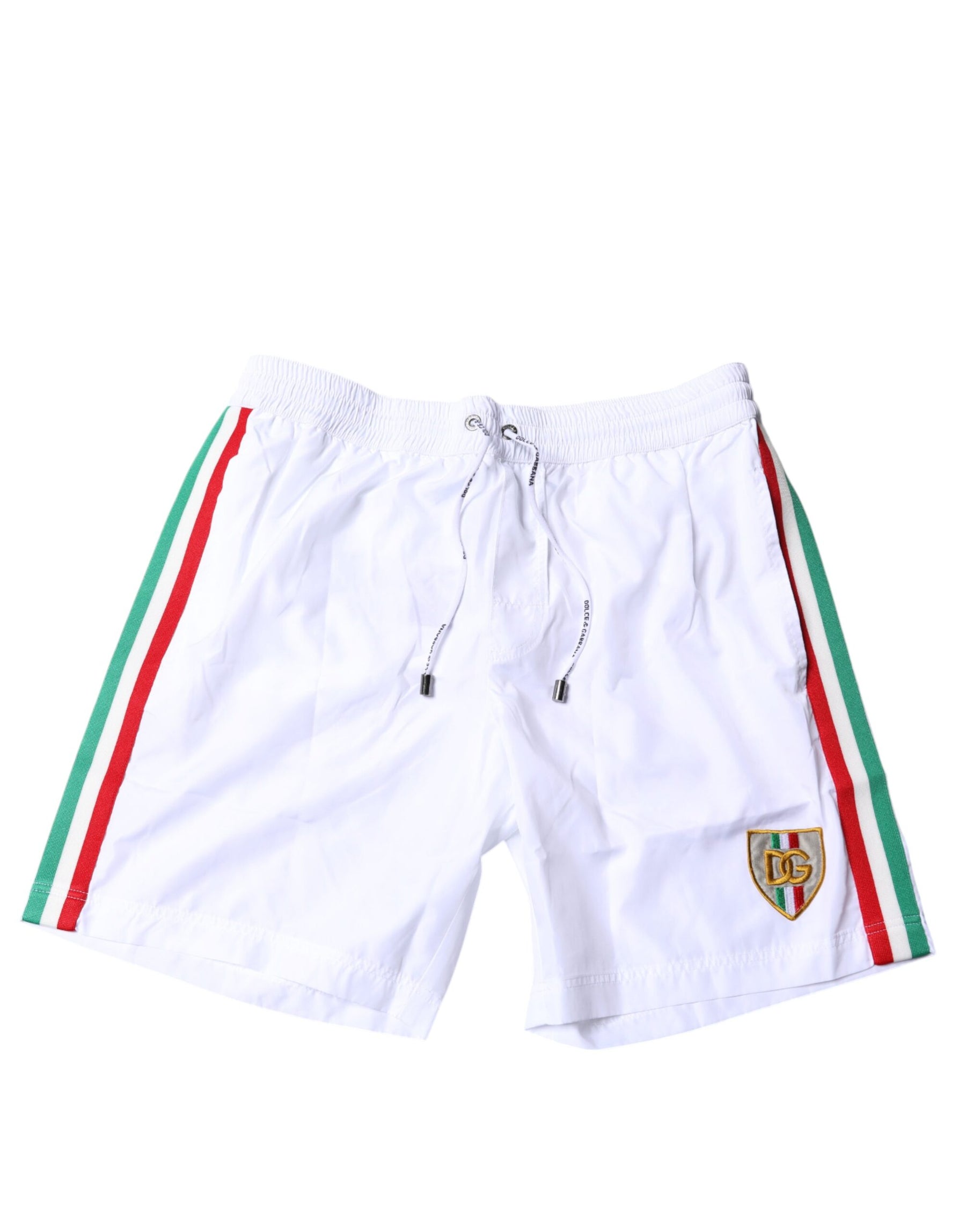 Dolce & Gabbana White Stripes Beachwear Shorts 2Pc Swimwear | Regal Royce