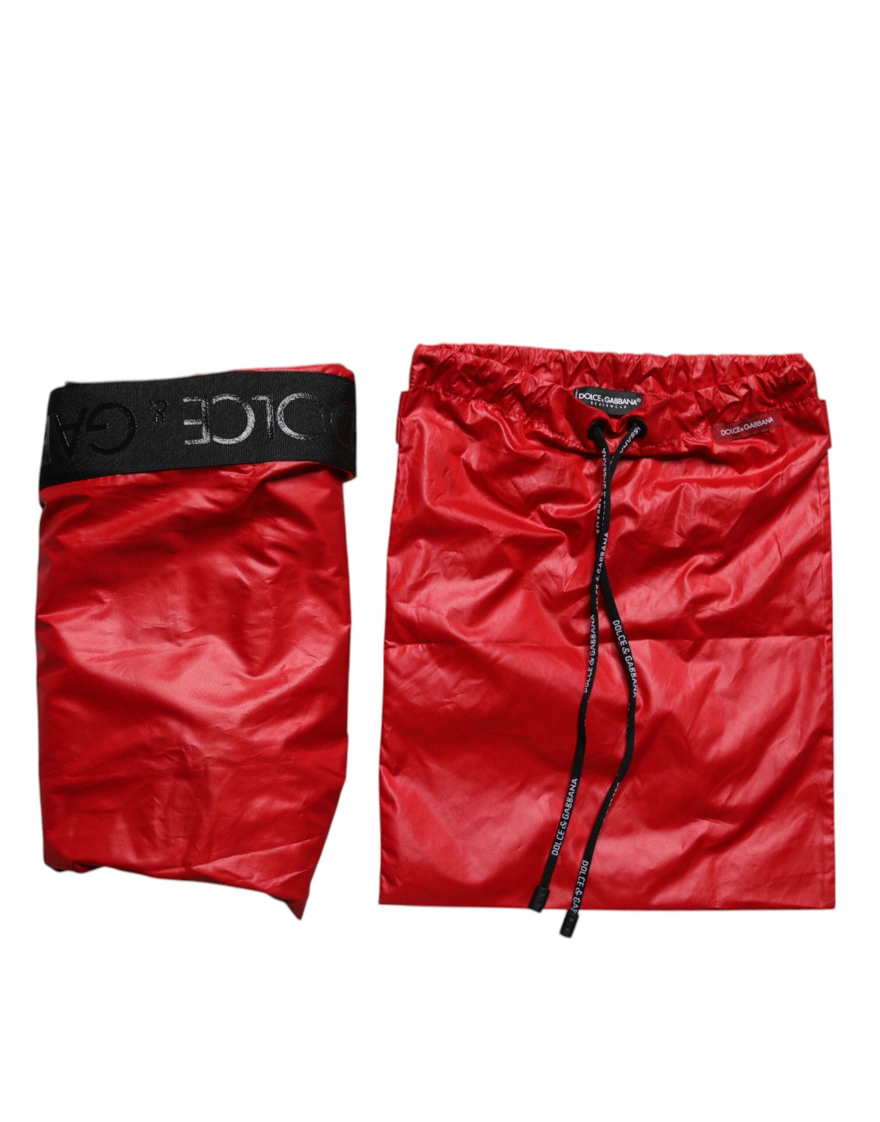 Dolce & Gabbana Red Polyester Beachwear Shorts 2Pc Swimwear | Regal Royce