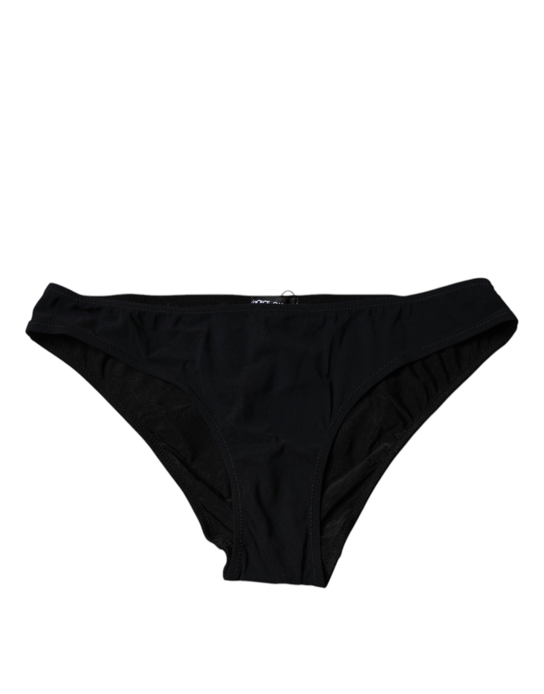 Dolce & Gabbana Black Nylon Stretch Mid Waist Panty Underwear | Regal Royce
