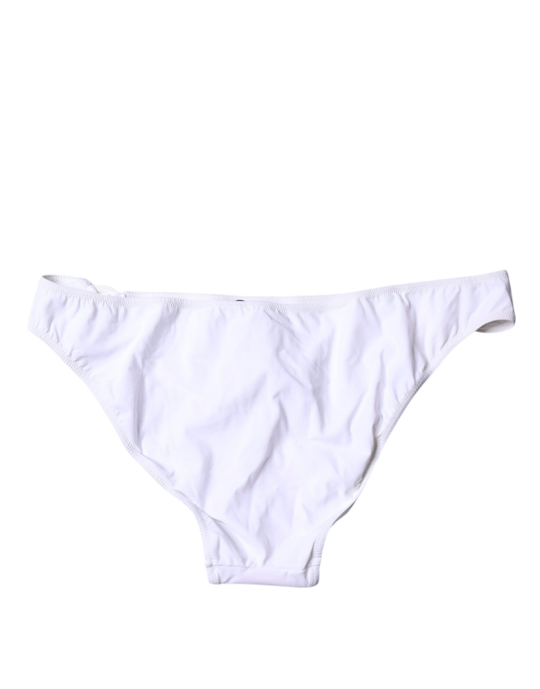 Dolce & Gabbana White Nylon Beachwear Bikini Bottom Swimwear | Regal Royce