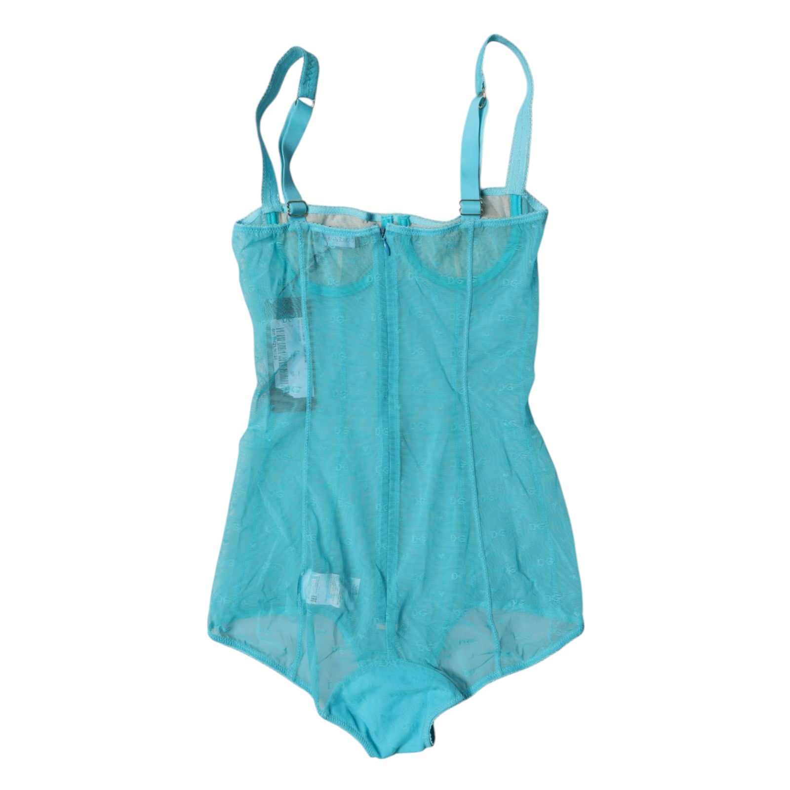 Dolce & Gabbana Blue Tulle Balconette Bra Bodysuit Underwear | Regal Royce