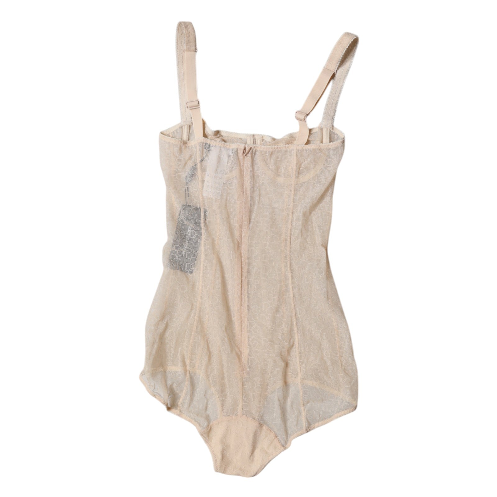 Dolce & Gabbana Beige Tulle Balconette Bra Bodysuit Underwear | Regal Royce