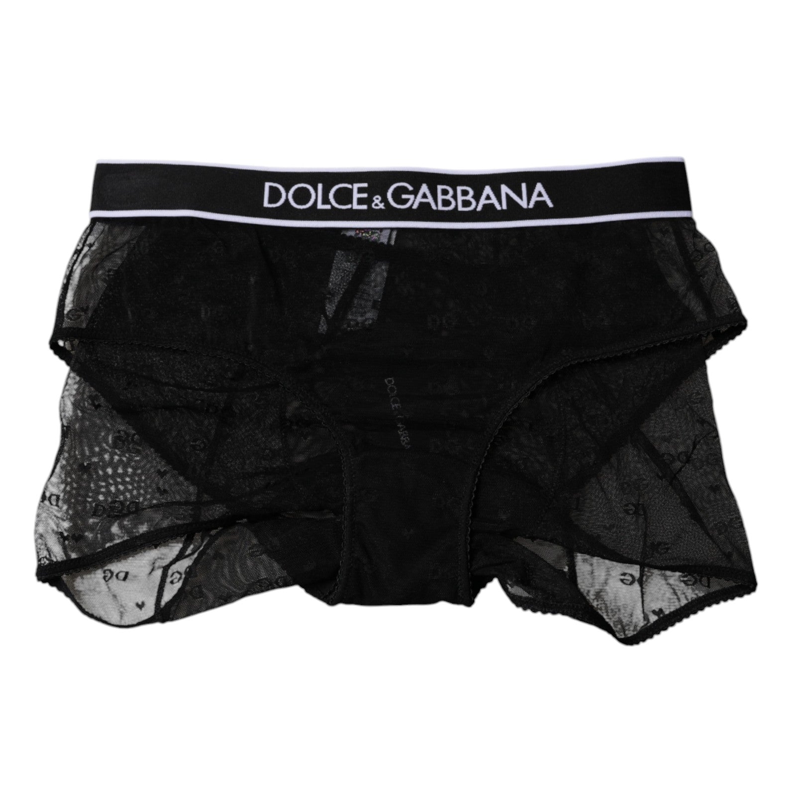 Dolce & Gabbana Black Tulle Nylon Mid Waist Panty Underwear | Regal Royce