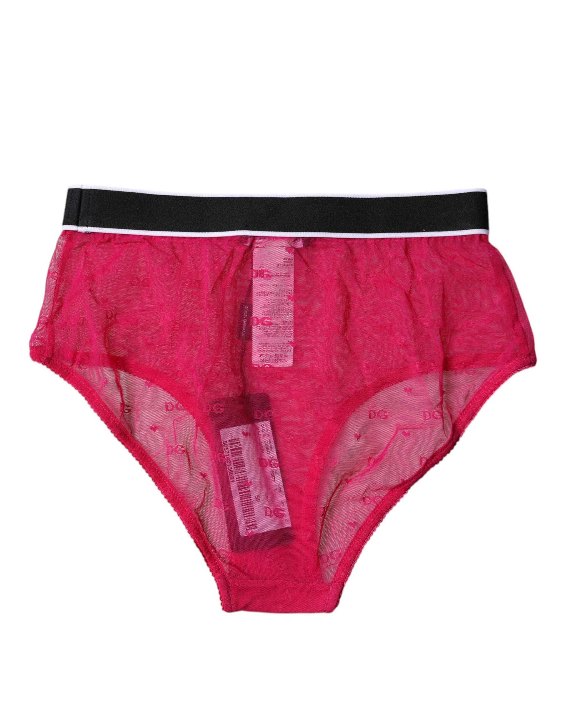 Dolce & Gabbana Fuchsia Tulle Nylon Mid Waist Panty Underwear | Regal Royce