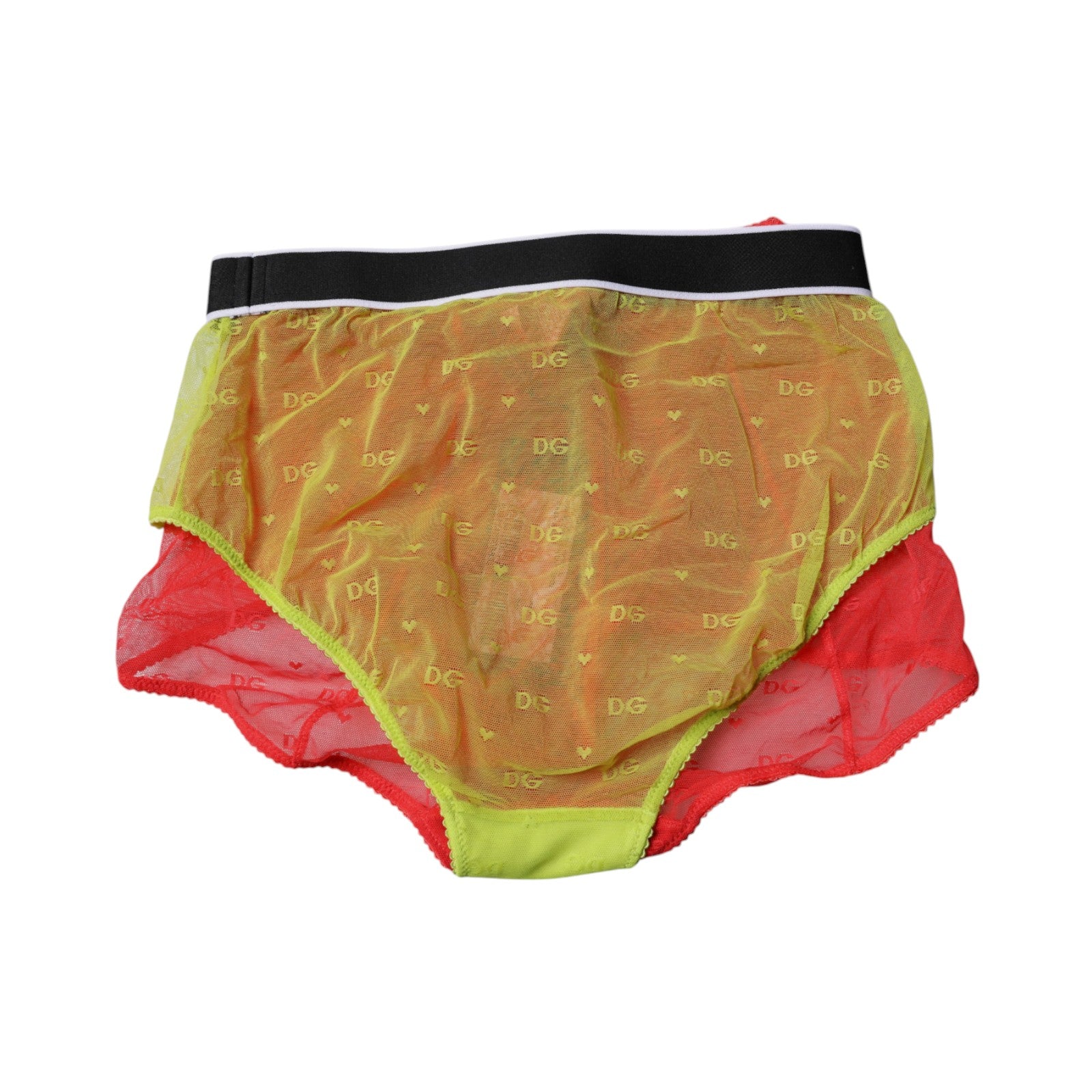 Dolce & Gabbana Red Yellow Tulle Mid Waist Panty Underwear | Regal Royce