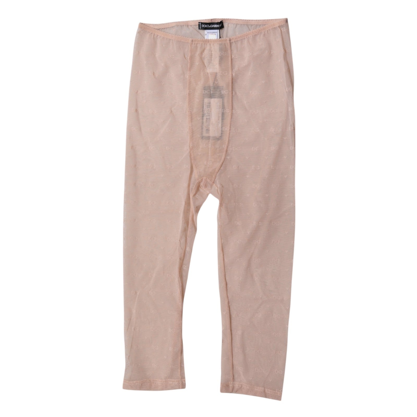 Dolce & Gabbana Beige Logo Lace Lingerie Cropped Tights Underwear | Regal Royce