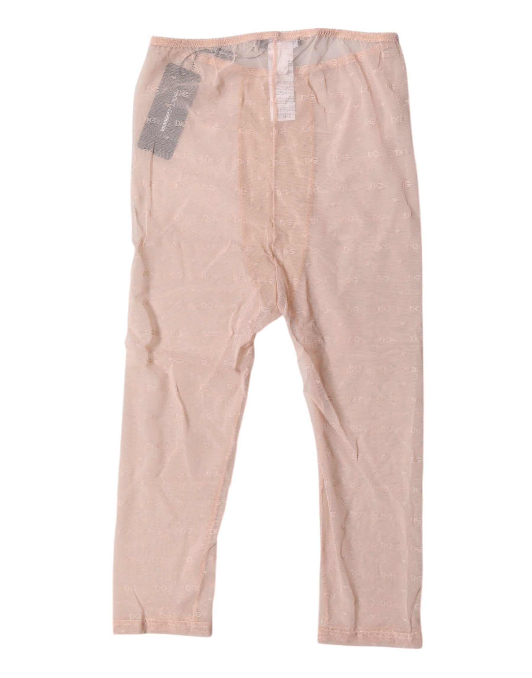 Dolce & Gabbana Beige Logo Lace Lingerie Cropped Tights Underwear | Regal Royce