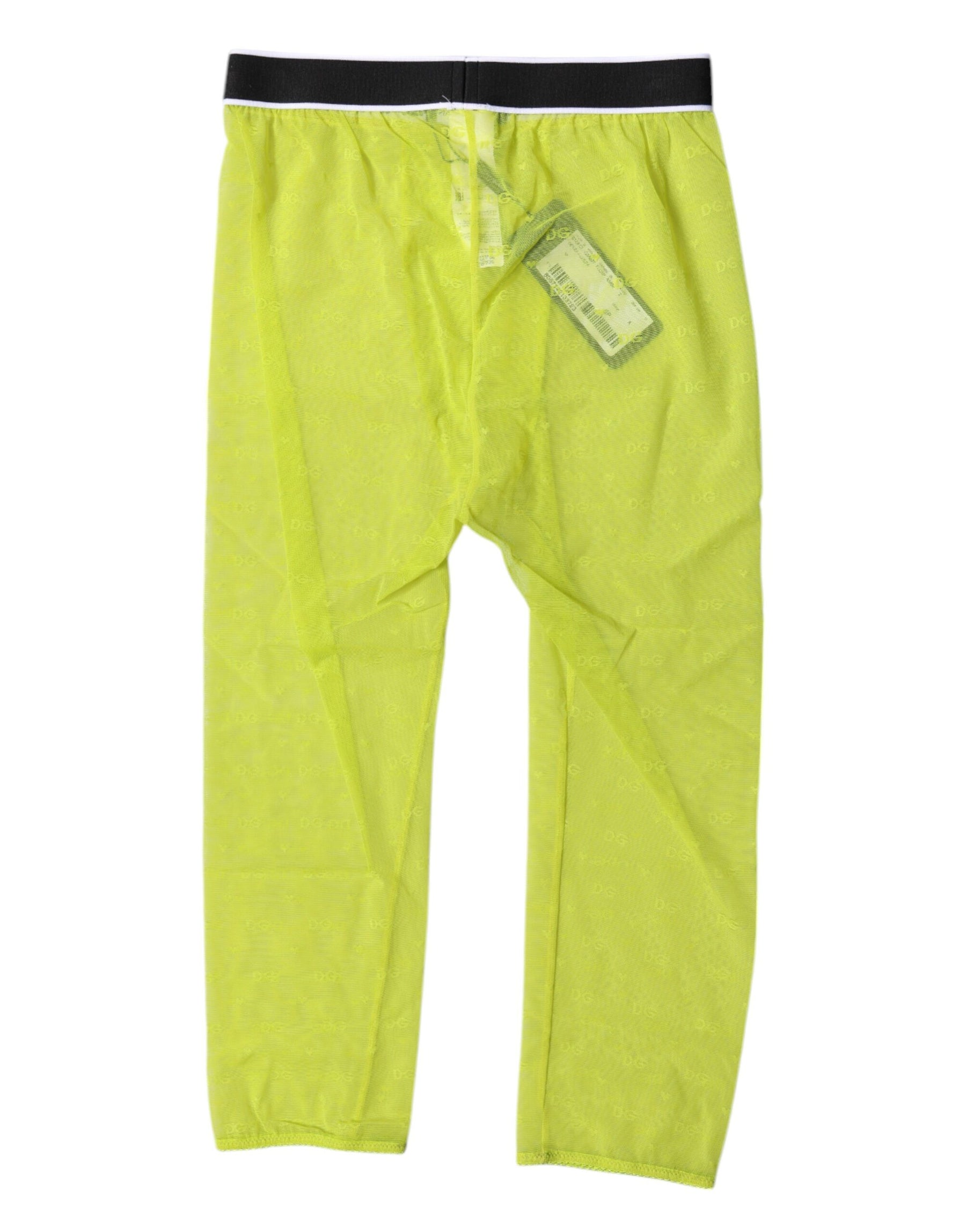 Dolce & Gabbana Green DG Logo Nylon Cropped Tights Underwear | Regal Royce