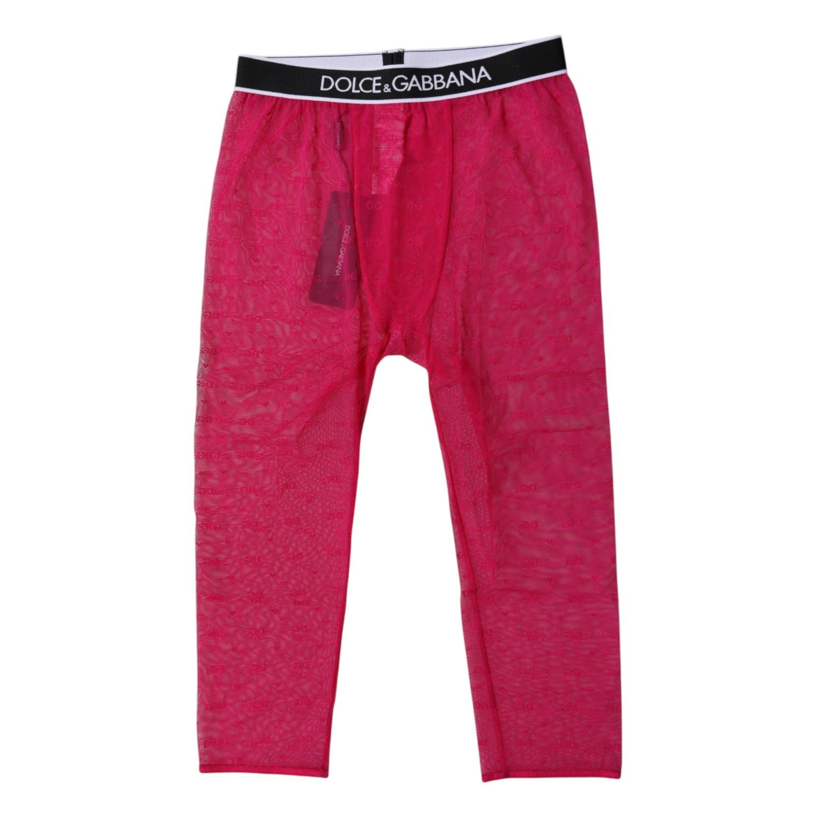 Dolce & Gabbana Fuchsia DG Logo Nylon Cropped Tights Underwear | Regal Royce