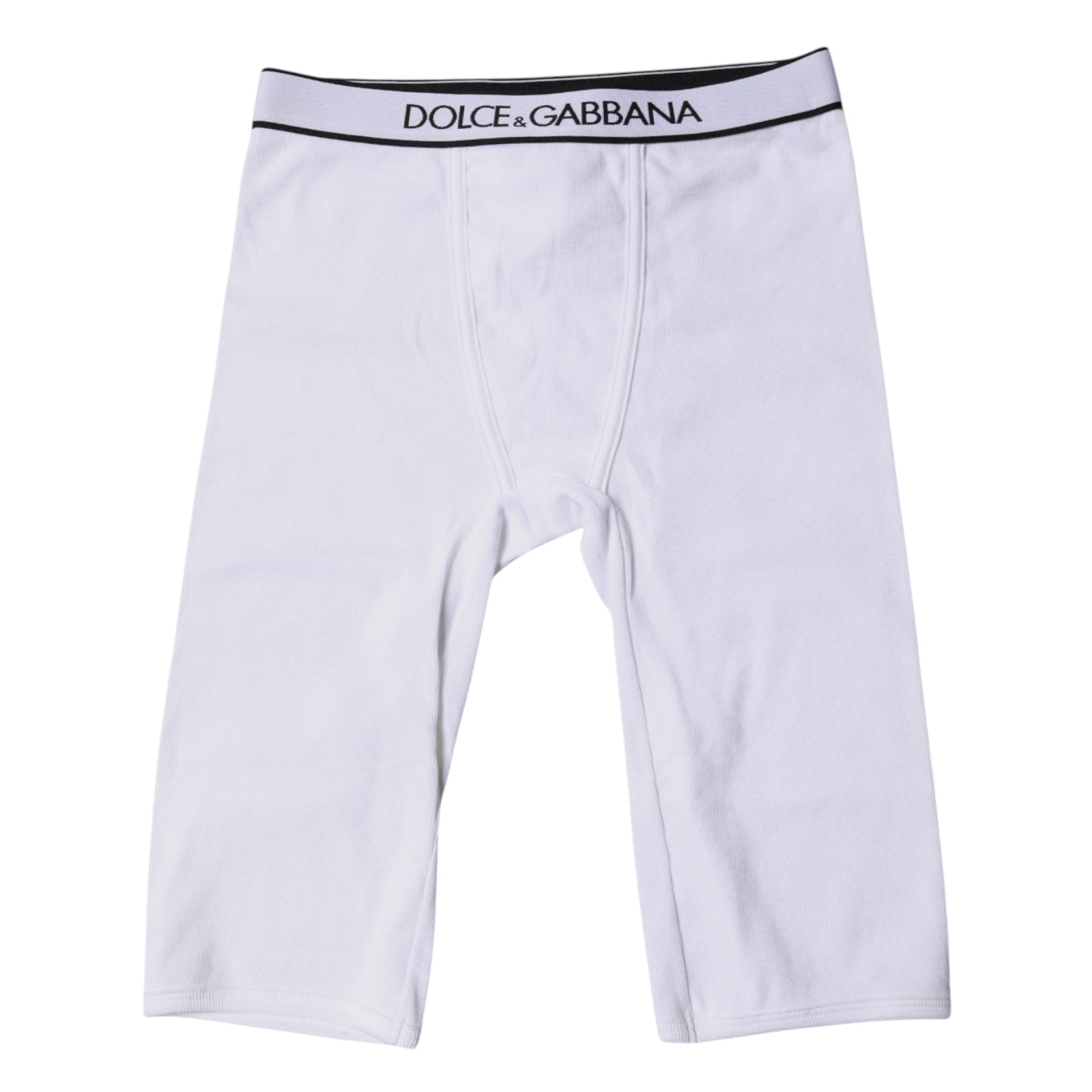 Dolce & Gabbana White Logo Cotton Cropped Tights Underwear | Regal Royce