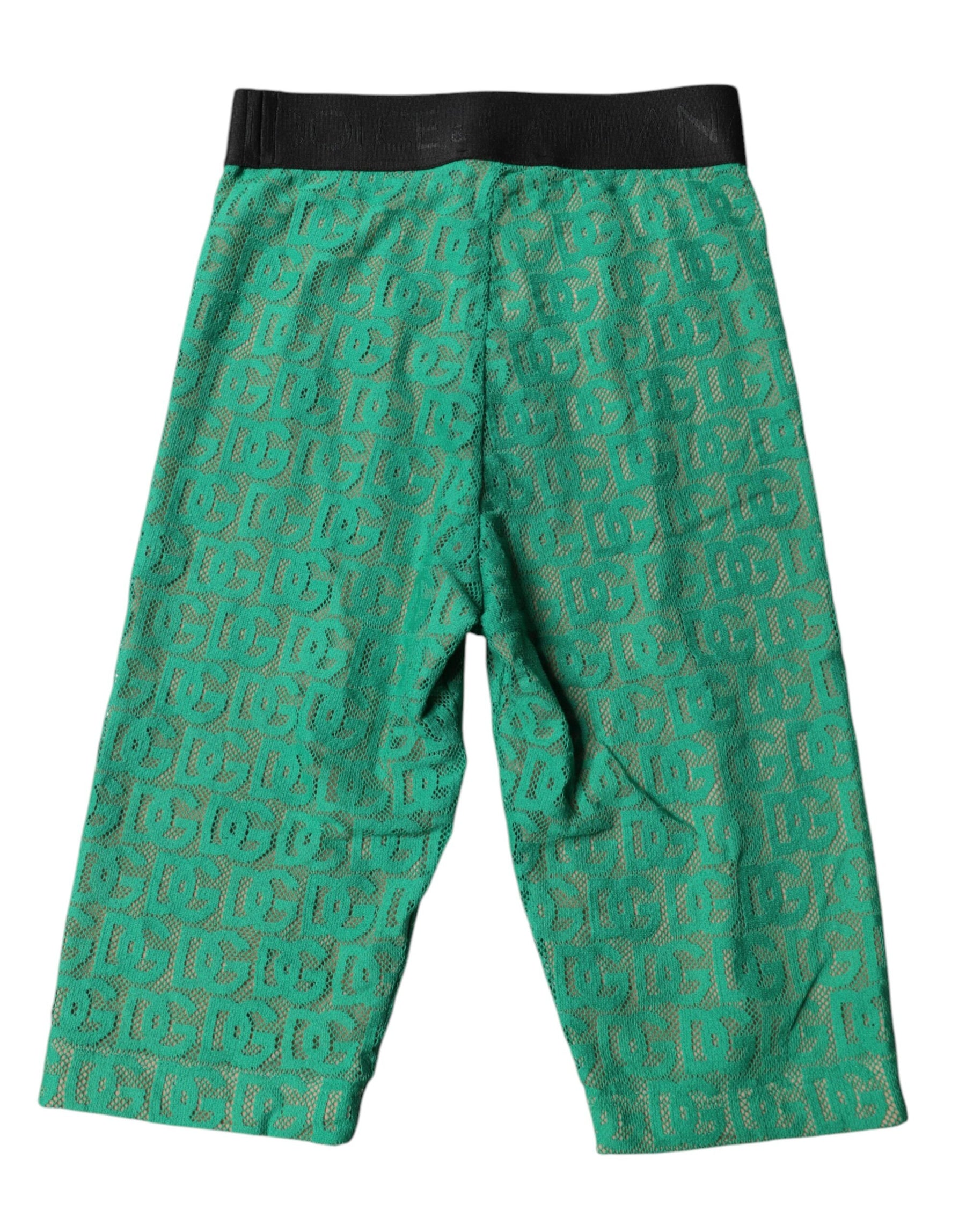 Dolce & Gabbana Green Logo Monogram Cropped Tights Underwear | Regal Royce