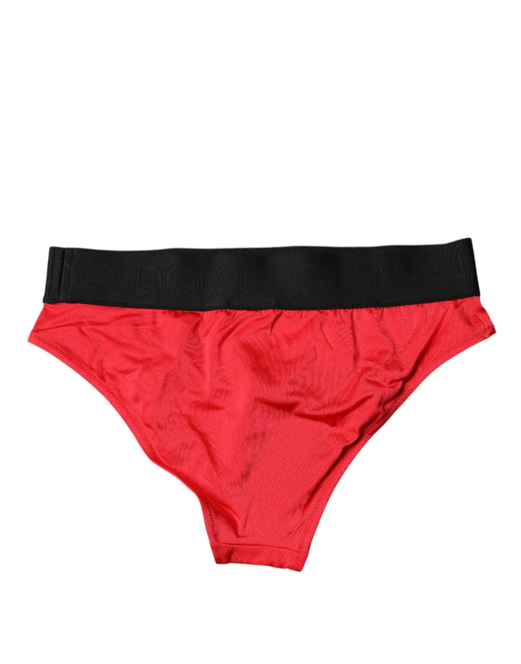 Dolce & Gabbana Red Nylon Stretch Mid Waist Panty Underwear | Regal Royce