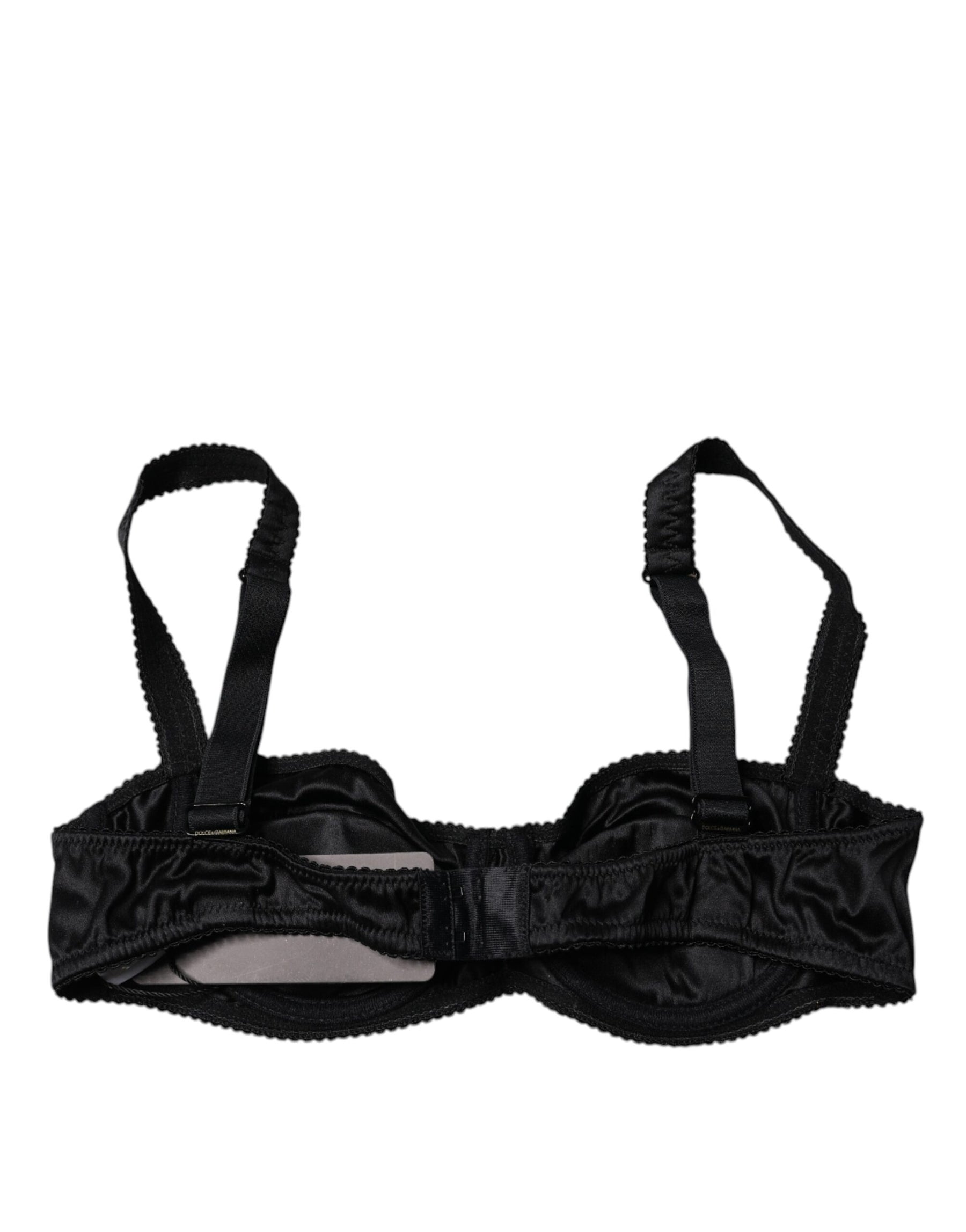 Dolce & Gabbana Black Silk Stretch Balconette Brassiere Underwear | Regal Royce