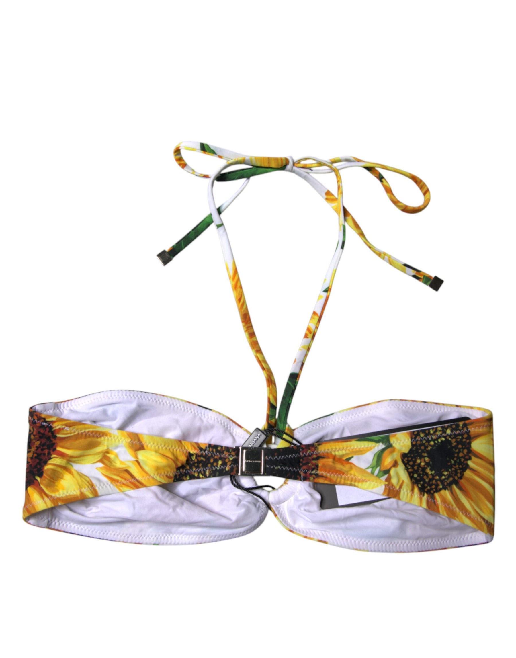 Dolce & Gabbana Multicolor Floral Halter Beachwear Bikini Top Swimwear | Regal Royce