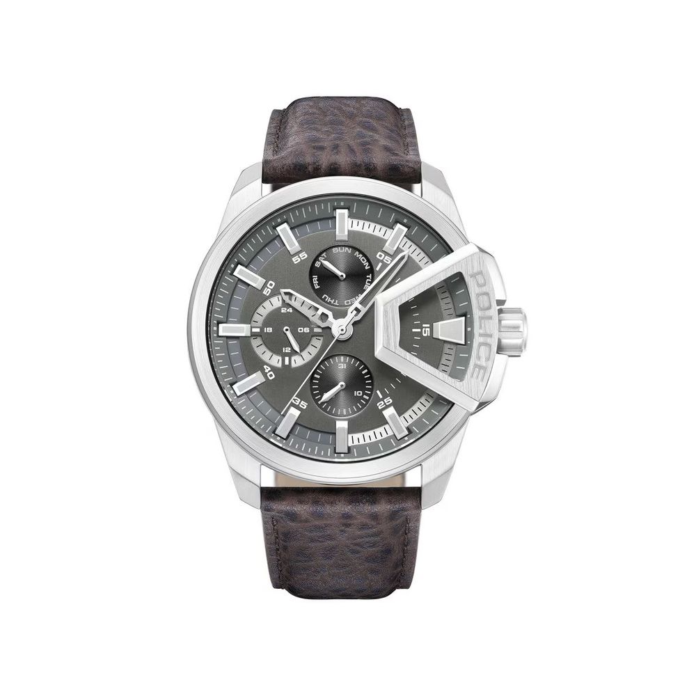 Police Brown Leather Dress Watch | Regal Royce