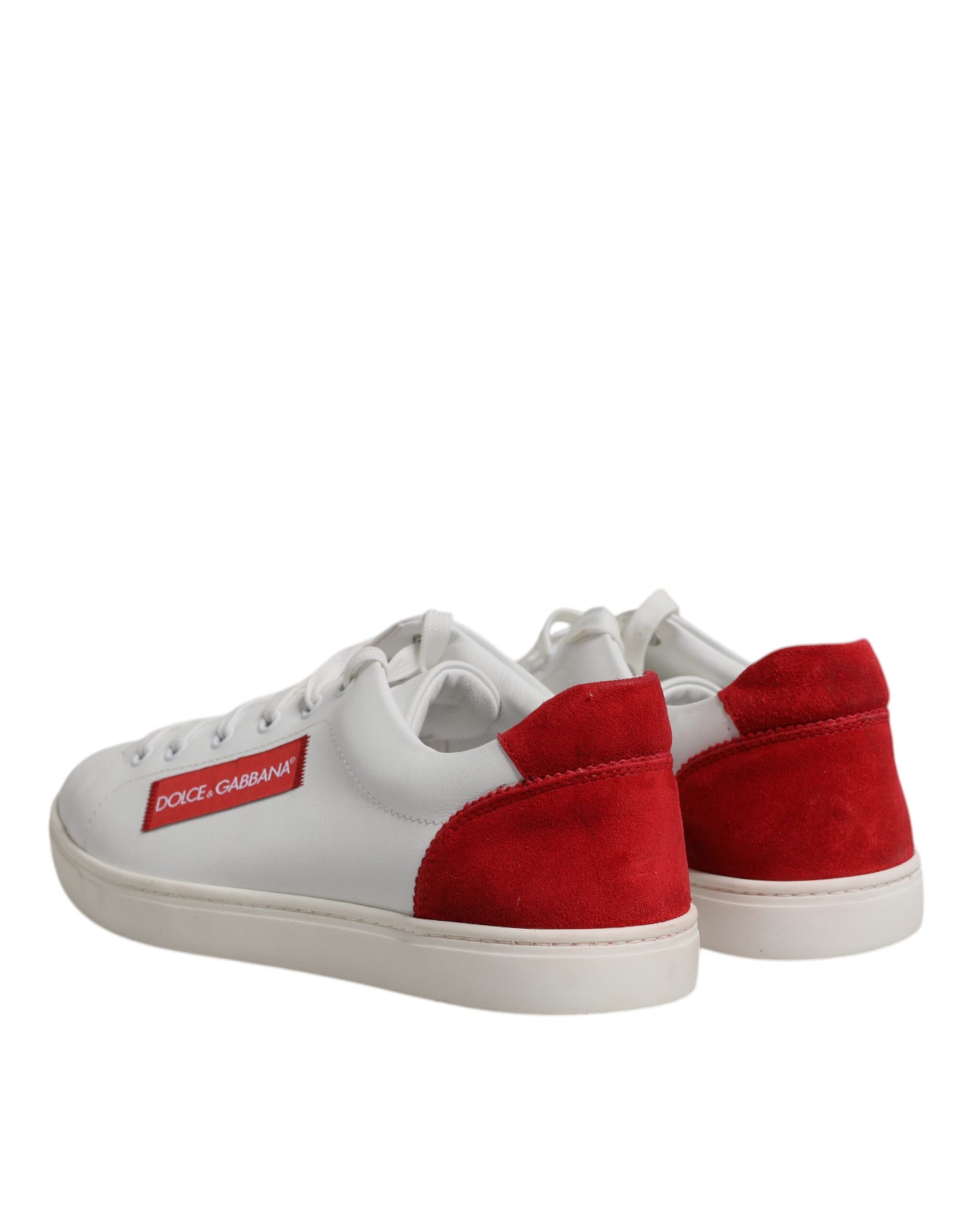 Dolce & Gabbana White Suede Leather Low Top Sneakers Shoes | Regal Royce