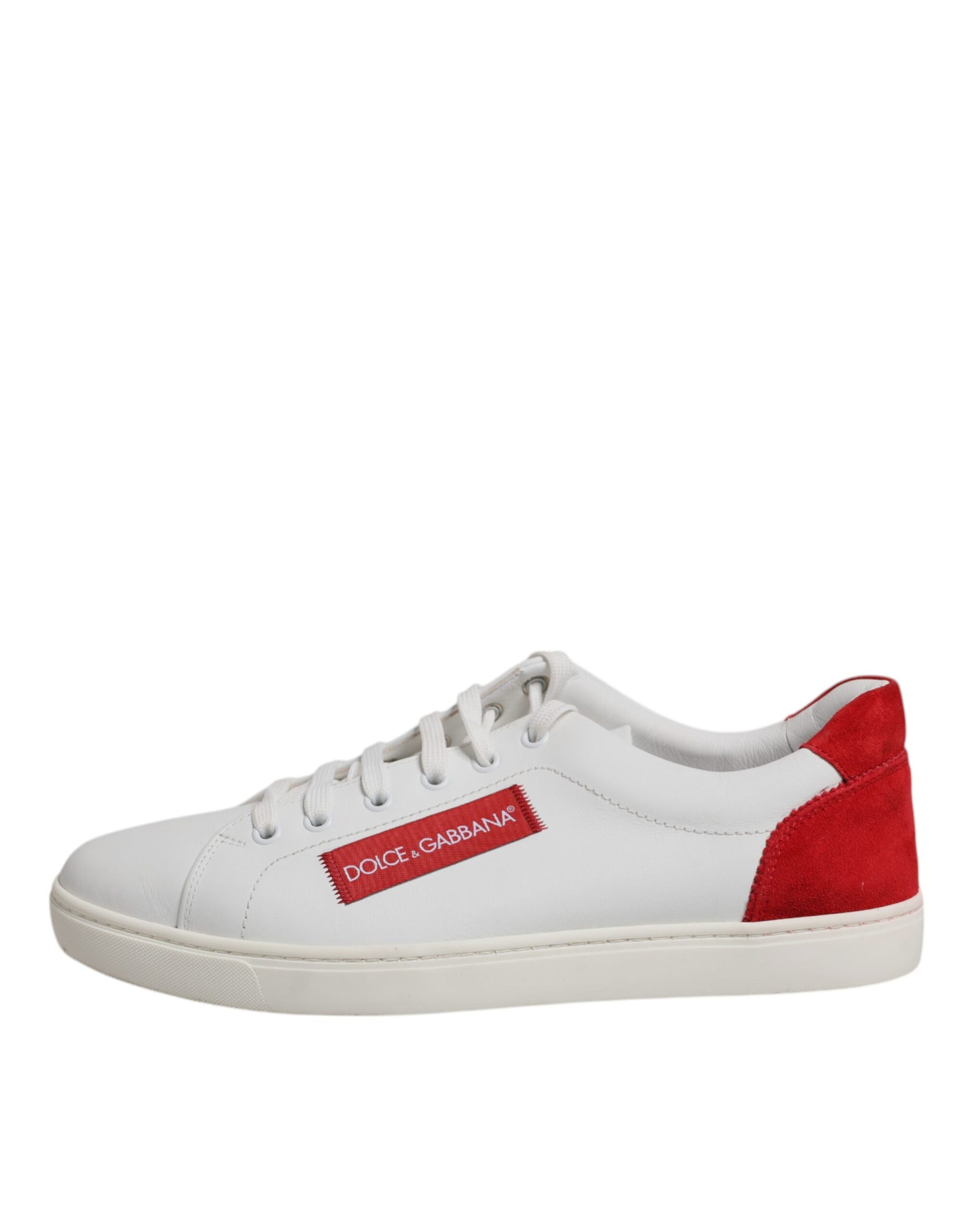 Dolce & Gabbana White Suede Leather Low Top Sneakers Shoes | Regal Royce
