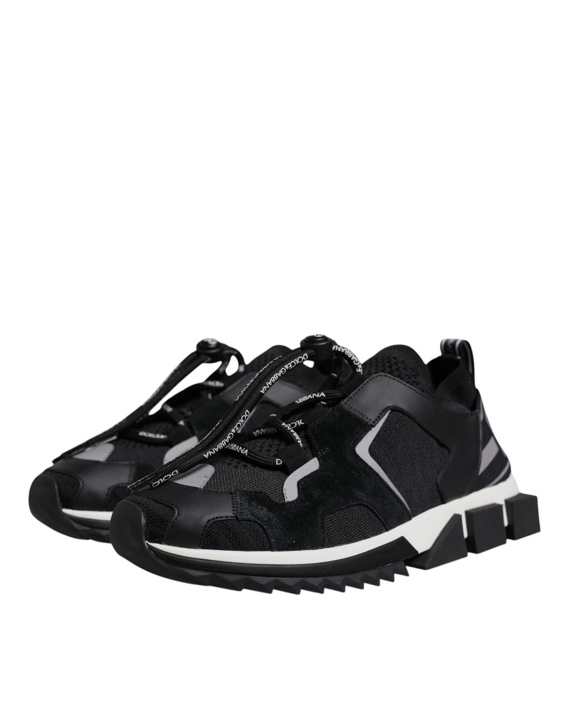 Dolce & Gabbana Black Mesh Sorrento Trekking Sneakers Shoes | Regal Royce