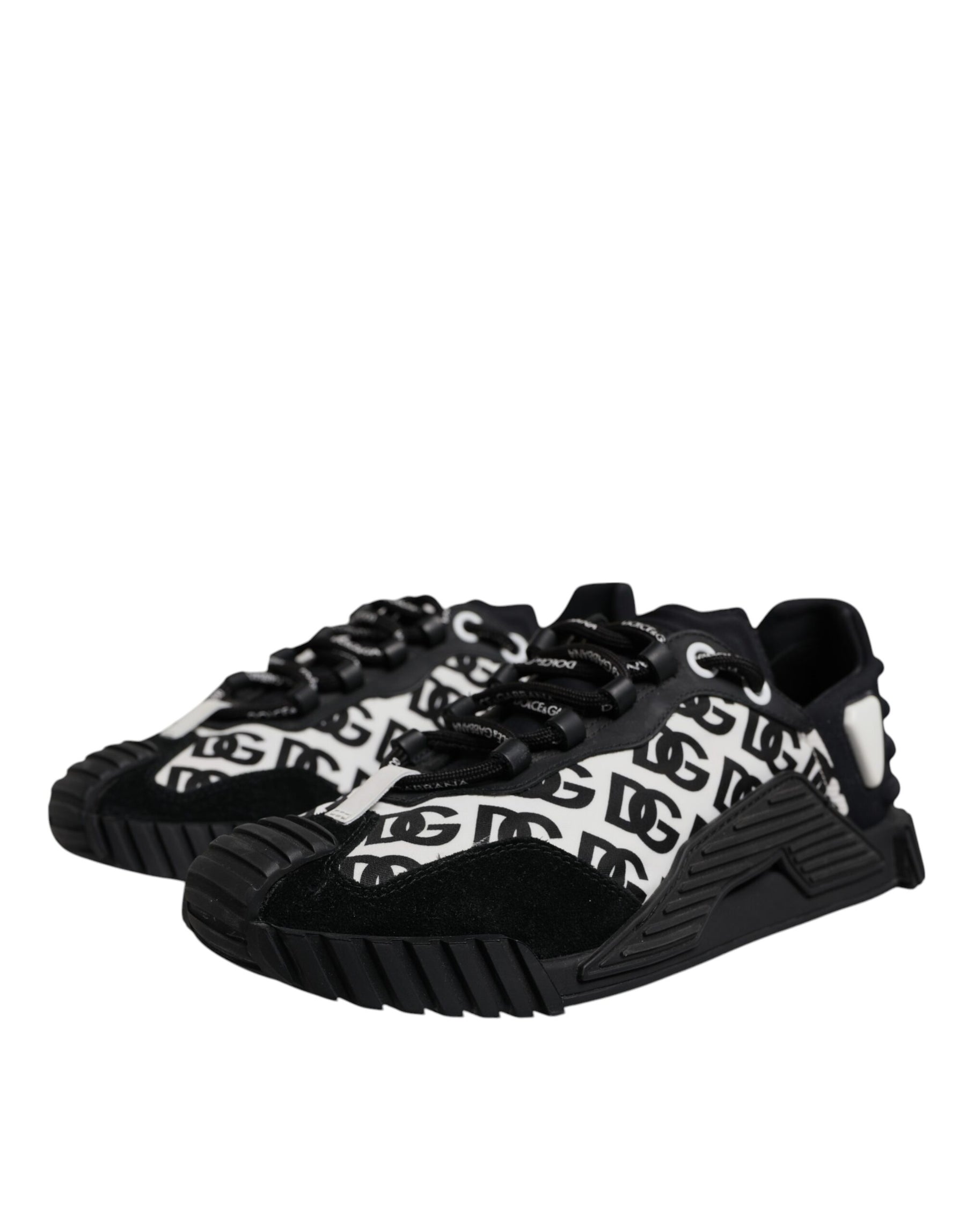 Dolce & Gabbana Black Logo Lace Up Low Top NS1 Sneakers Shoes | Regal Royce