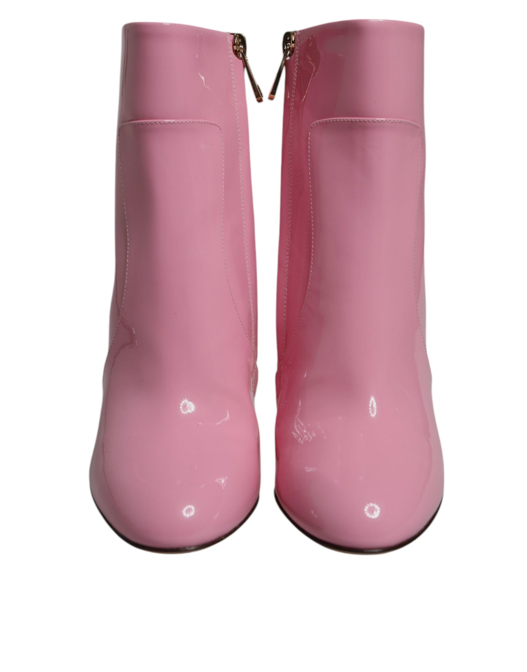 Dolce & Gabbana Pink Patent Leather Heel Mid Calf Boots Shoes | Regal Royce