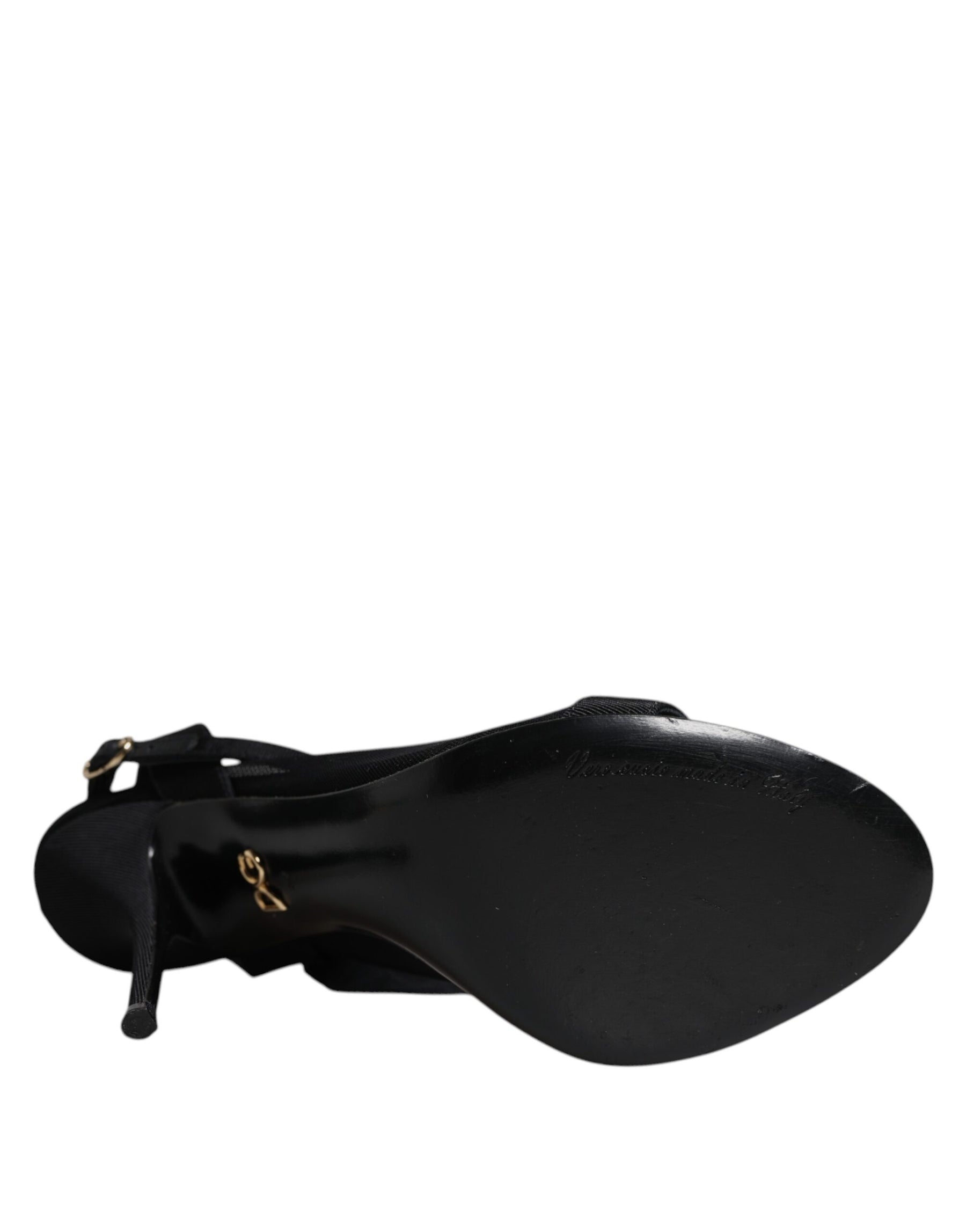 Dolce & Gabbana Black Tulle Stretch Heels Sandals Shoes | Regal Royce