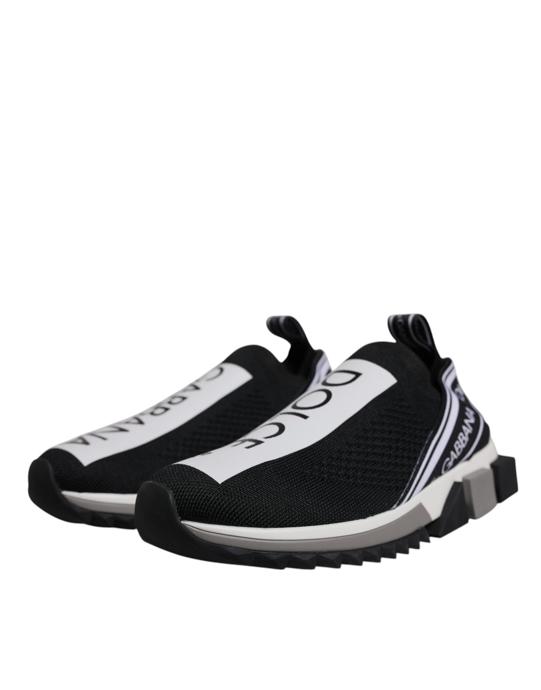 Dolce & Gabbana Black White Slip On Sorrento Sneakers Shoes | Regal Royce