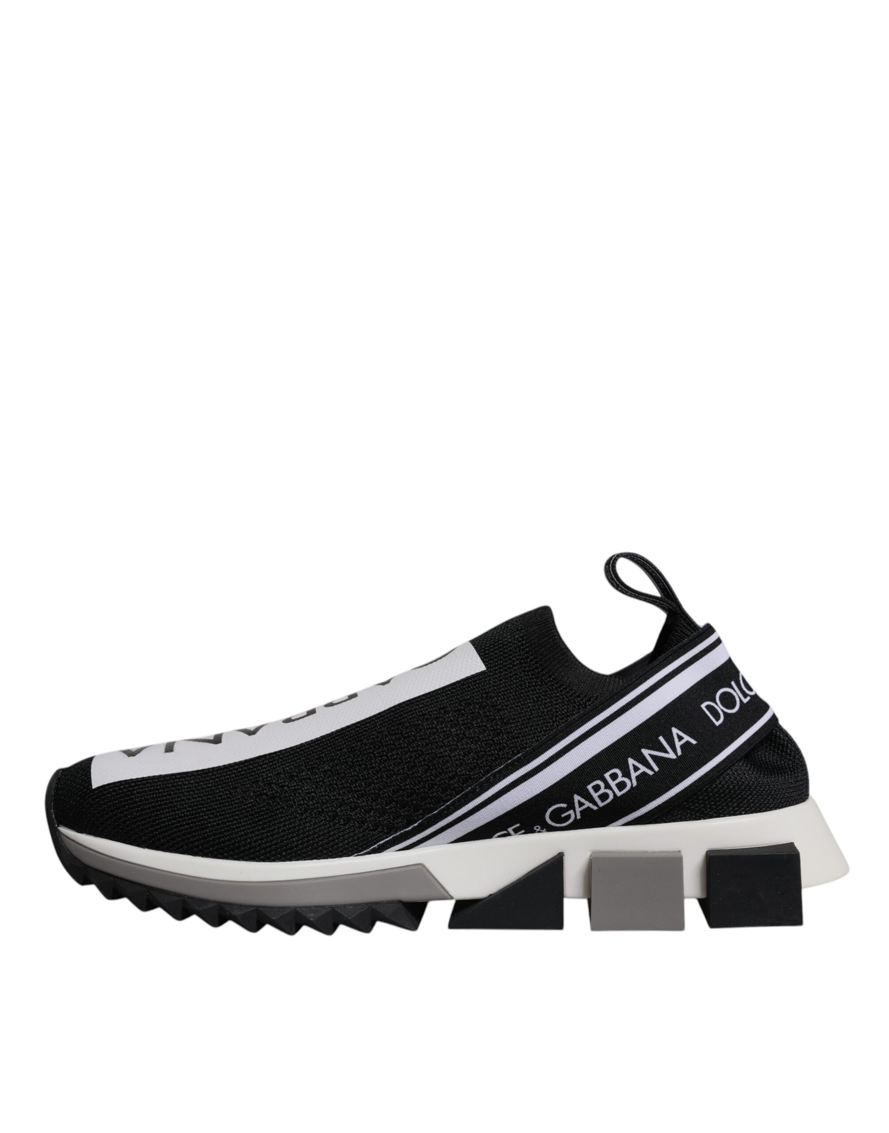 Dolce & Gabbana Black White Slip On Sorrento Sneakers Shoes | Regal Royce