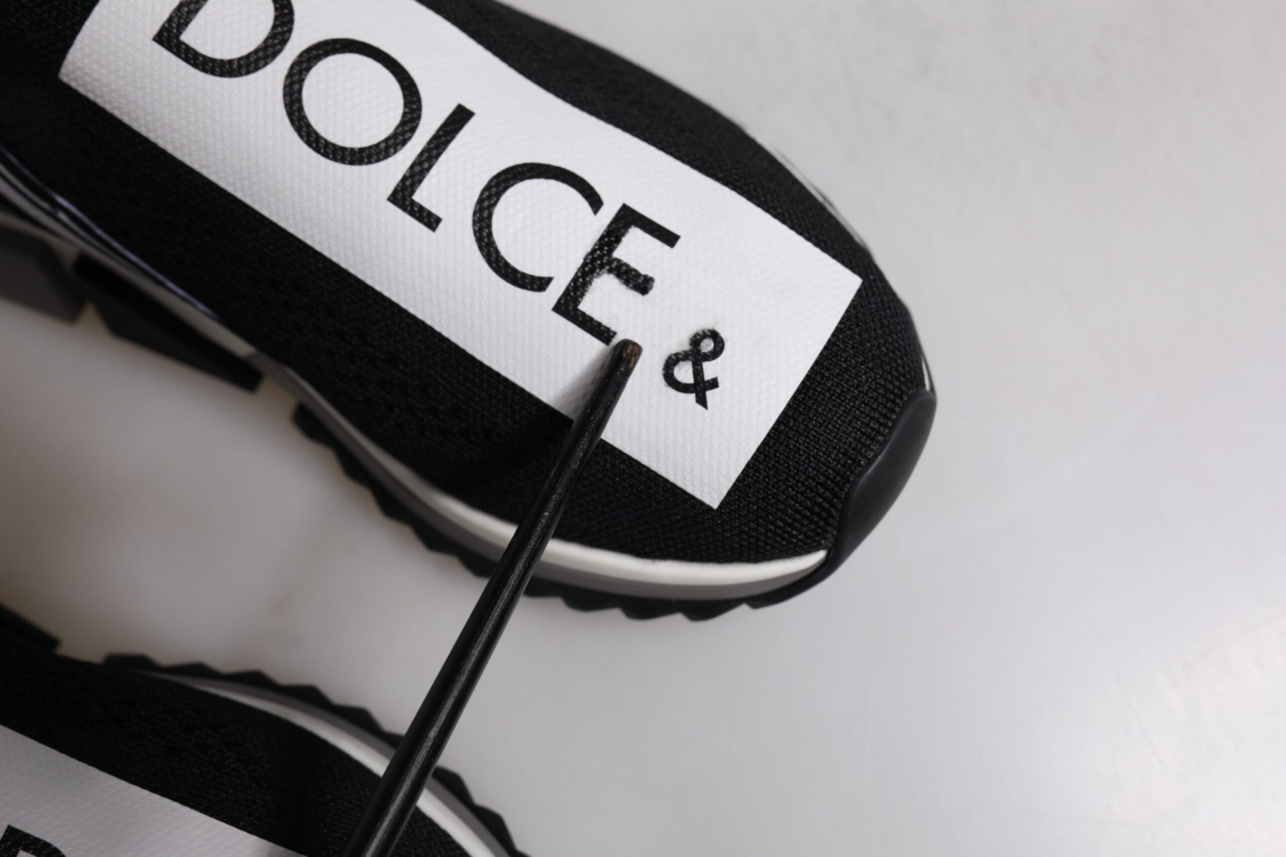 Dolce & Gabbana Black White Slip On Sorrento Sneakers Shoes | Regal Royce