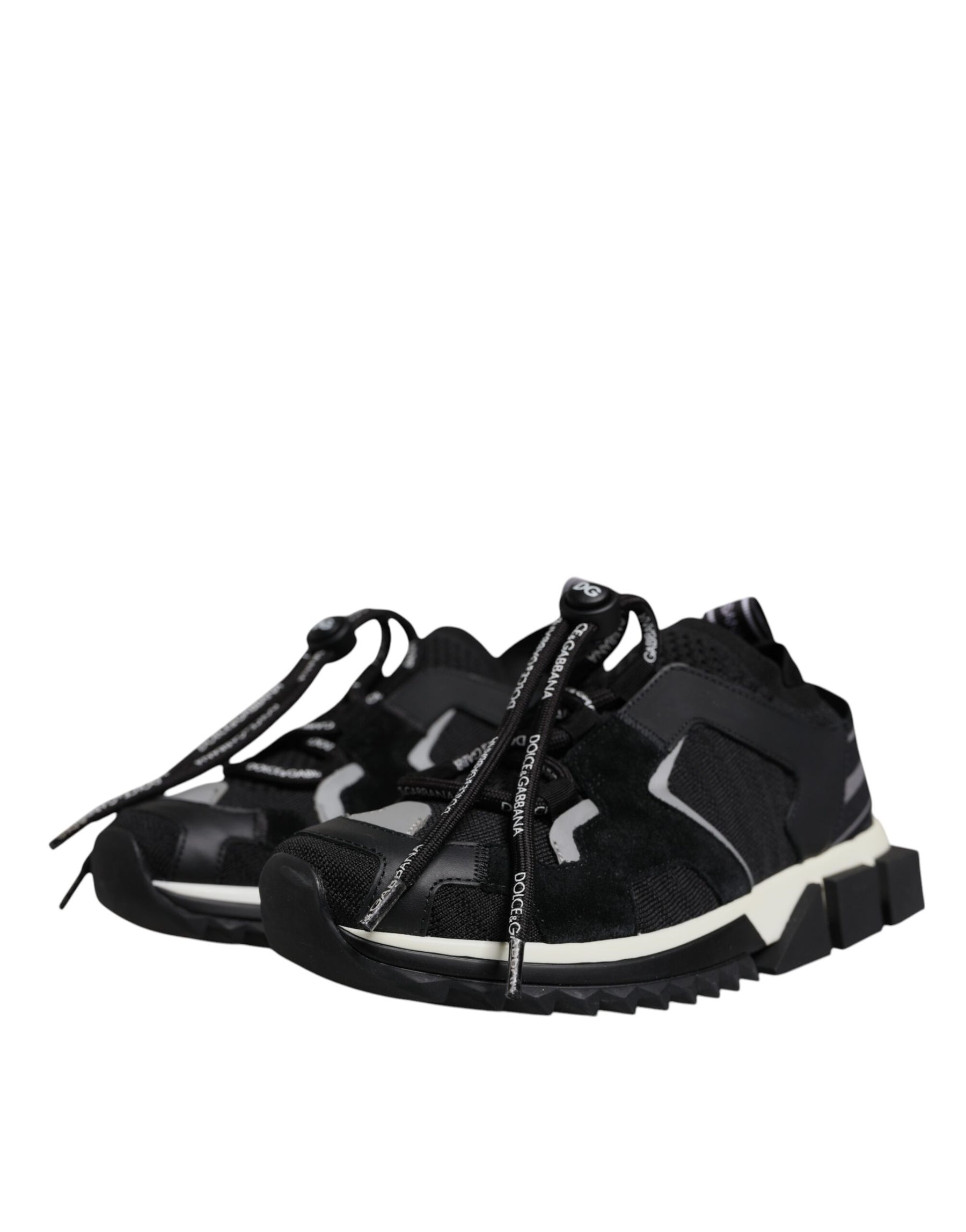 Dolce & Gabbana Black Mesh Sorrento Trekking Sneakers Shoes | Regal Royce